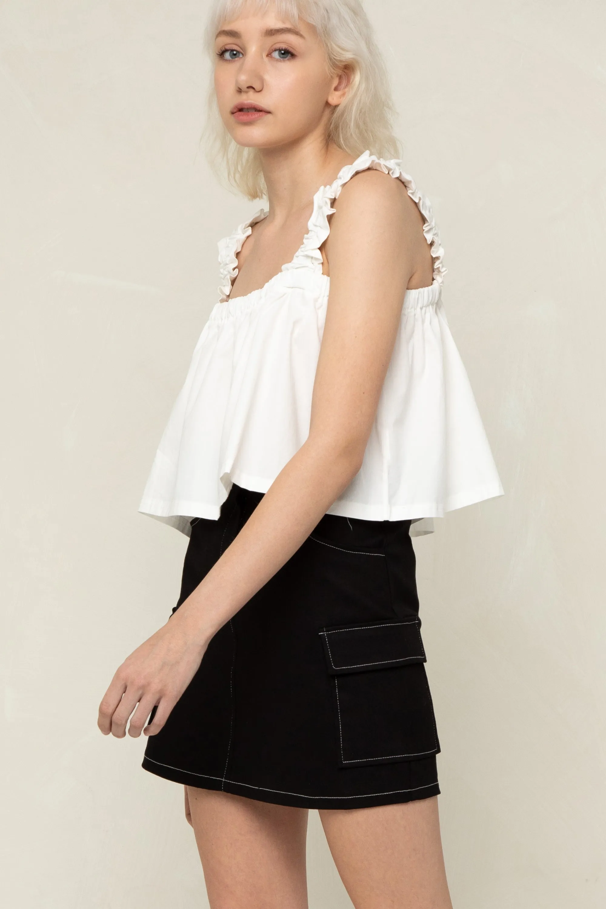 CROPPED SQUARE NECK TANK sold by OAK AND FORT