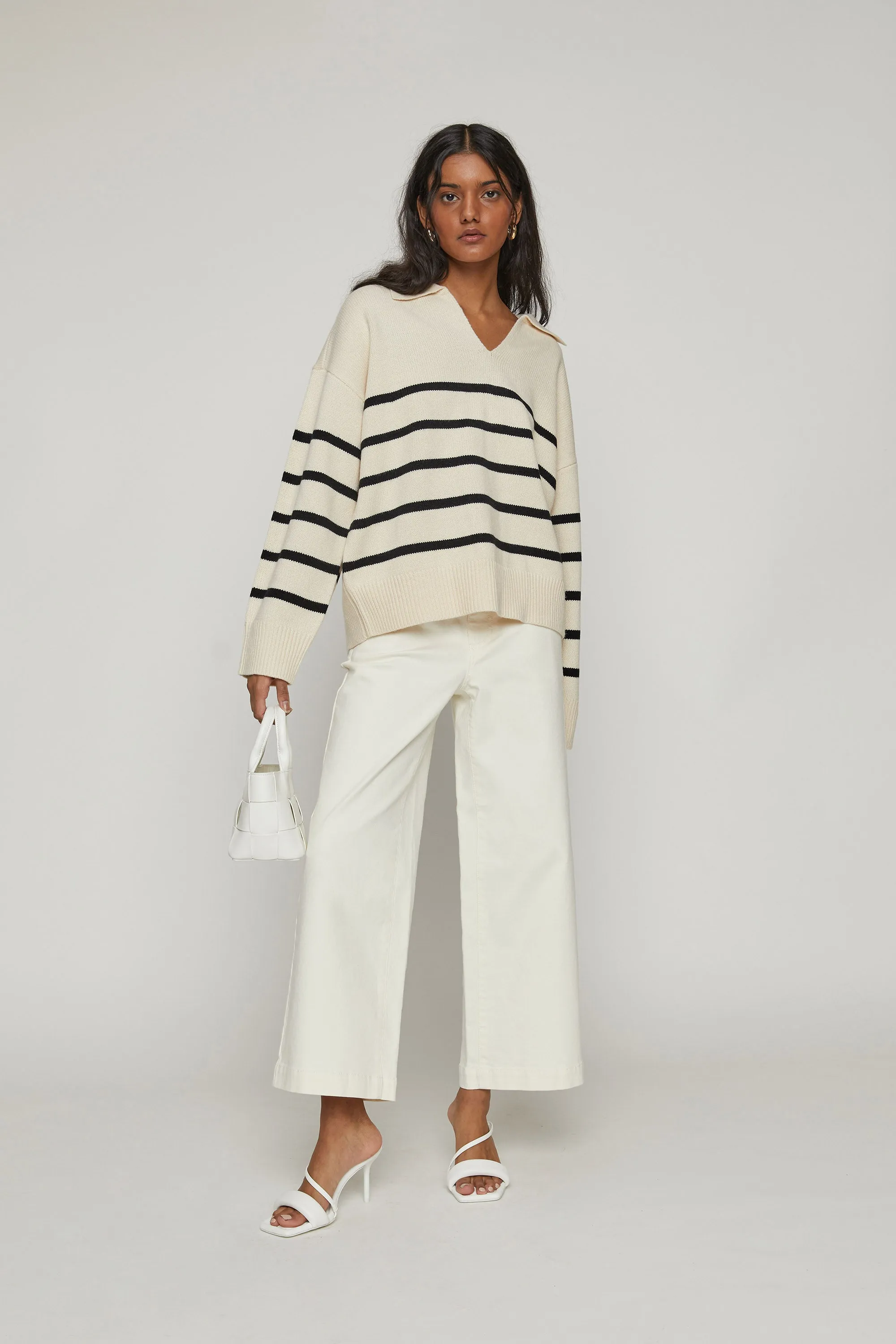 STRIPED COLLARED SWEATER sold by OAK AND FORT product image thumbnail 3