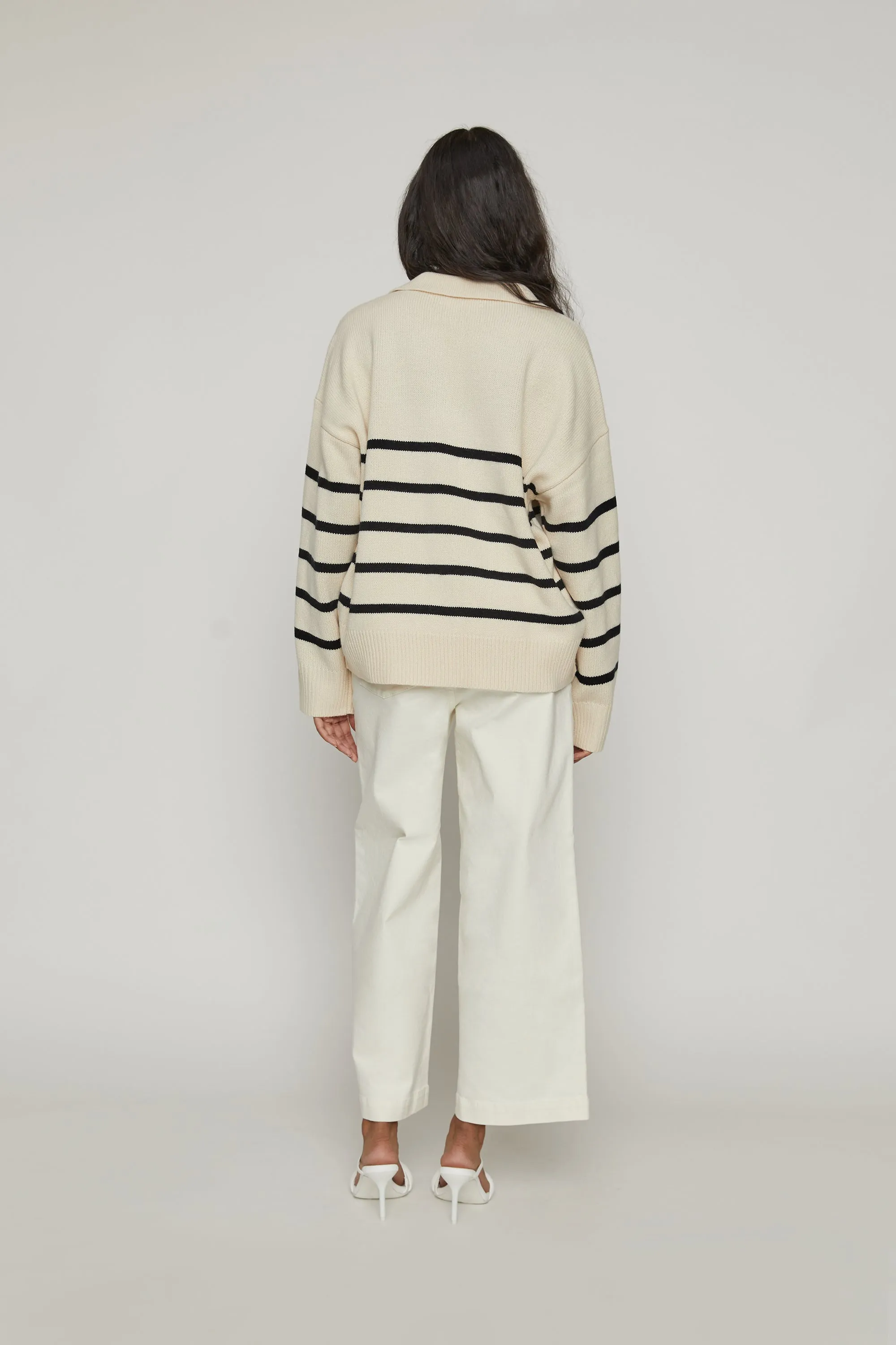 STRIPED COLLARED SWEATER sold by OAK AND FORT product image thumbnail 4