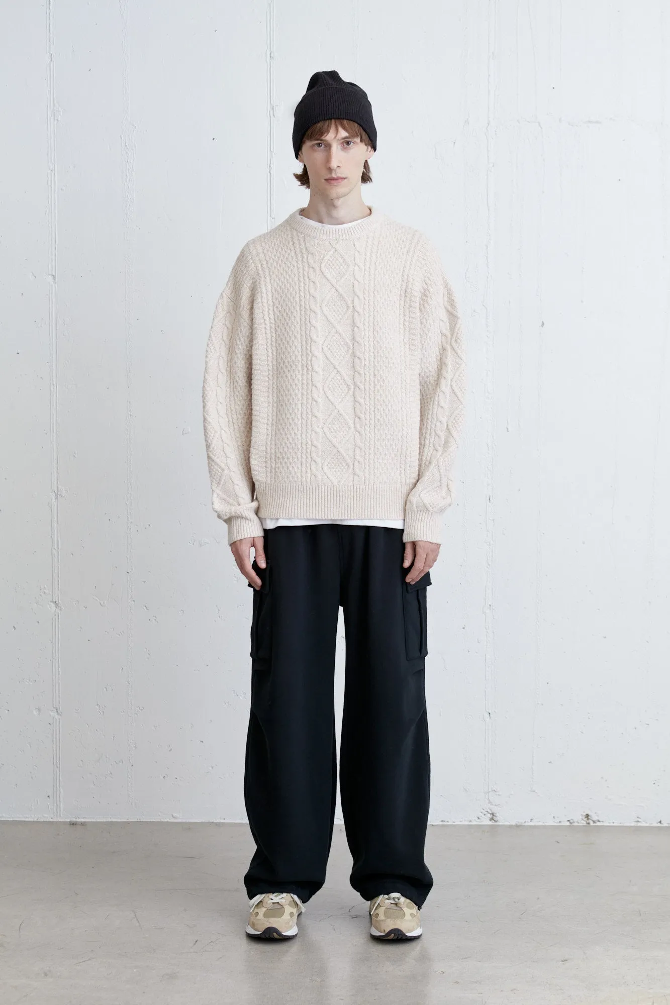 CABLE KNIT CREWNECK SWEATER sold by OAK AND FORT product image thumbnail 3
