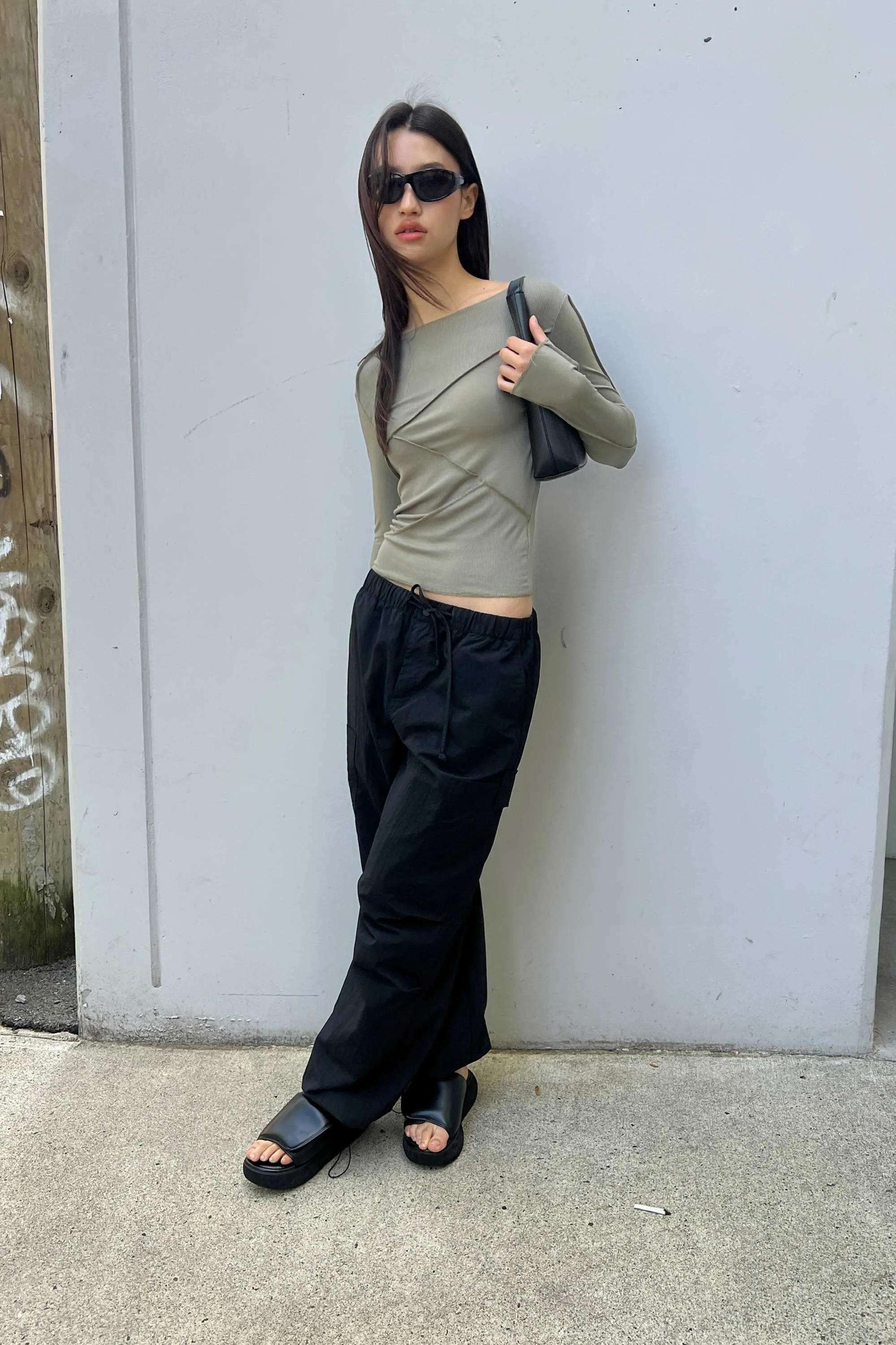 LONG SLEEVE TOP WITH ABSTRACT STITCHING sold by OAK AND FORT product image thumbnail 4