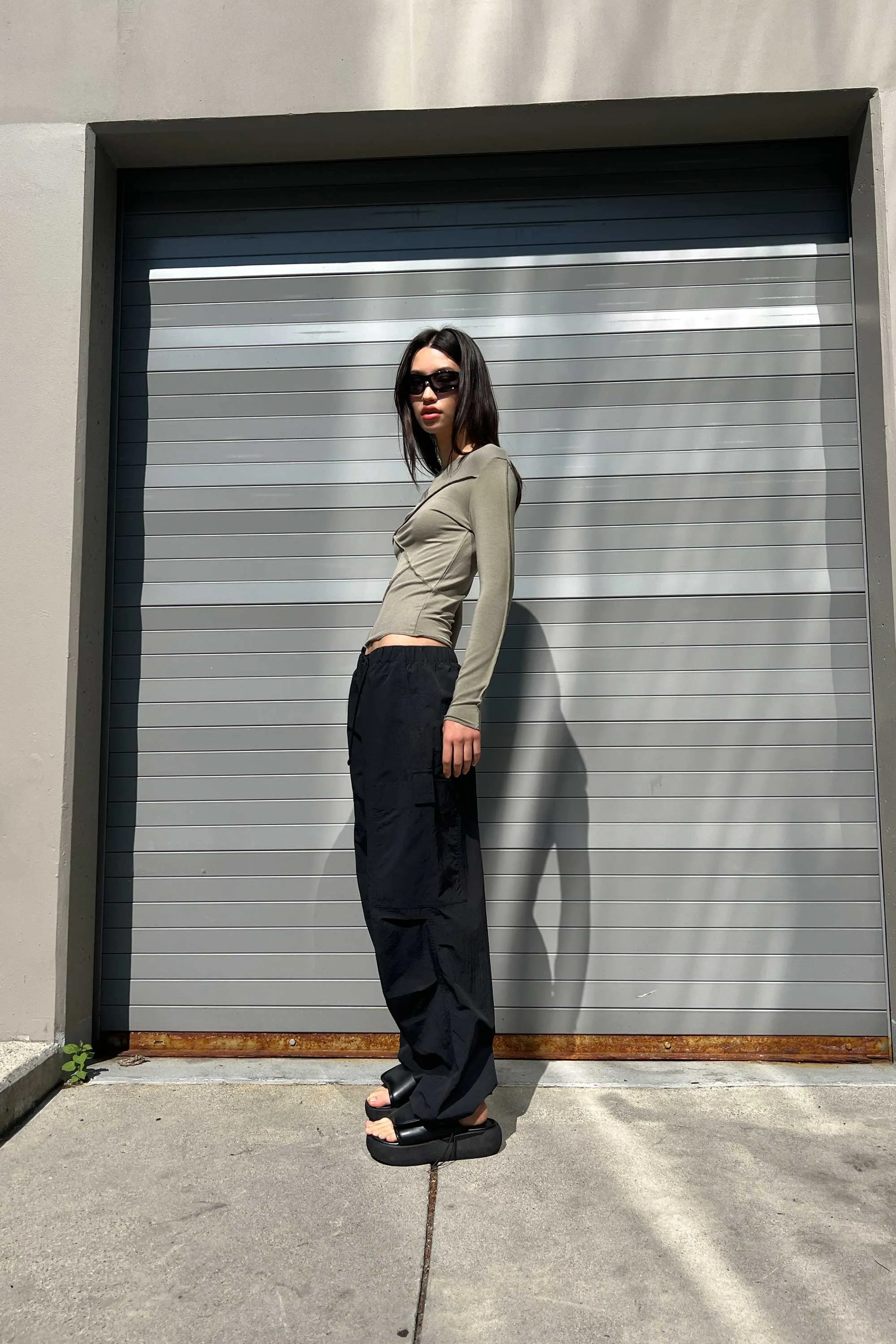 LONG SLEEVE TOP WITH ABSTRACT STITCHING sold by OAK AND FORT product image thumbnail 3