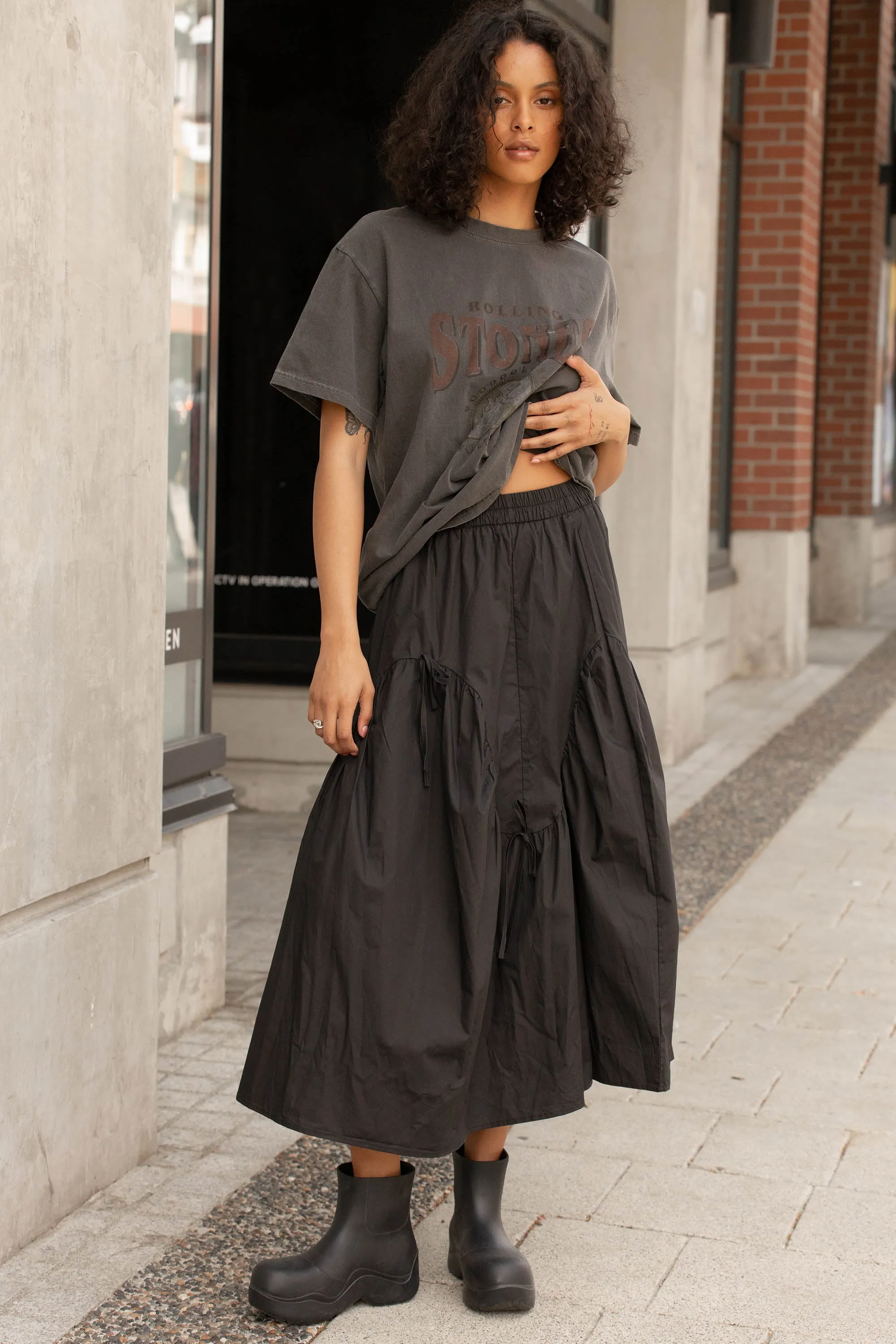 NYLON MAXI SKIRT sold by OAK AND FORT