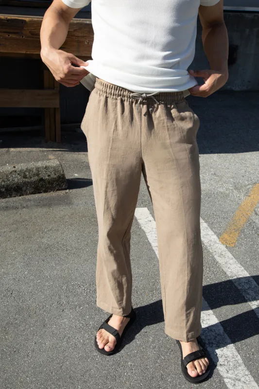 STRAIGHT LEG LINEN BLEND PANT sold by OAK AND FORT