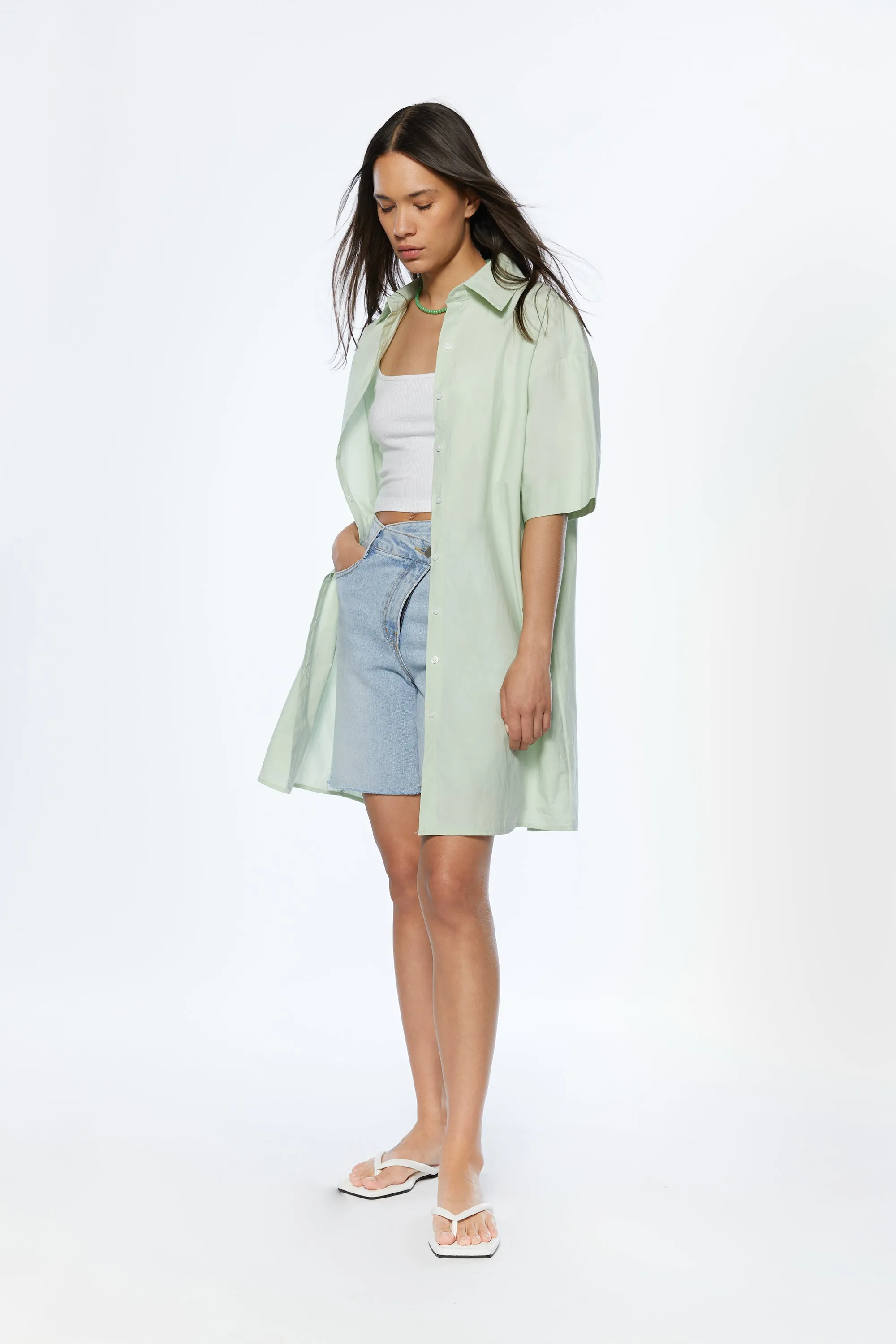 SHORT SLEEVE SHIRT DRESS sold by OAK AND FORT product image thumbnail 2