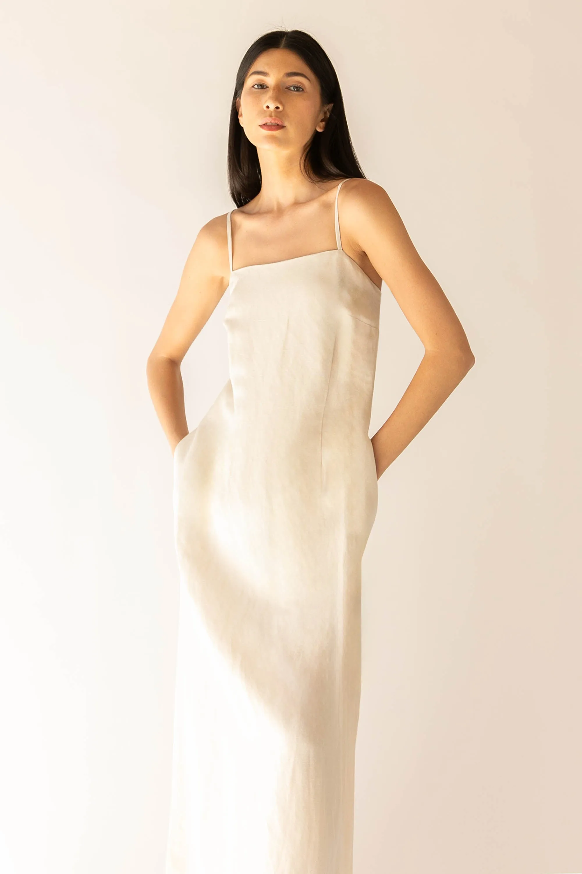 LINEN BLEND MAXI DRESS sold by OAK AND FORT product image thumbnail 5