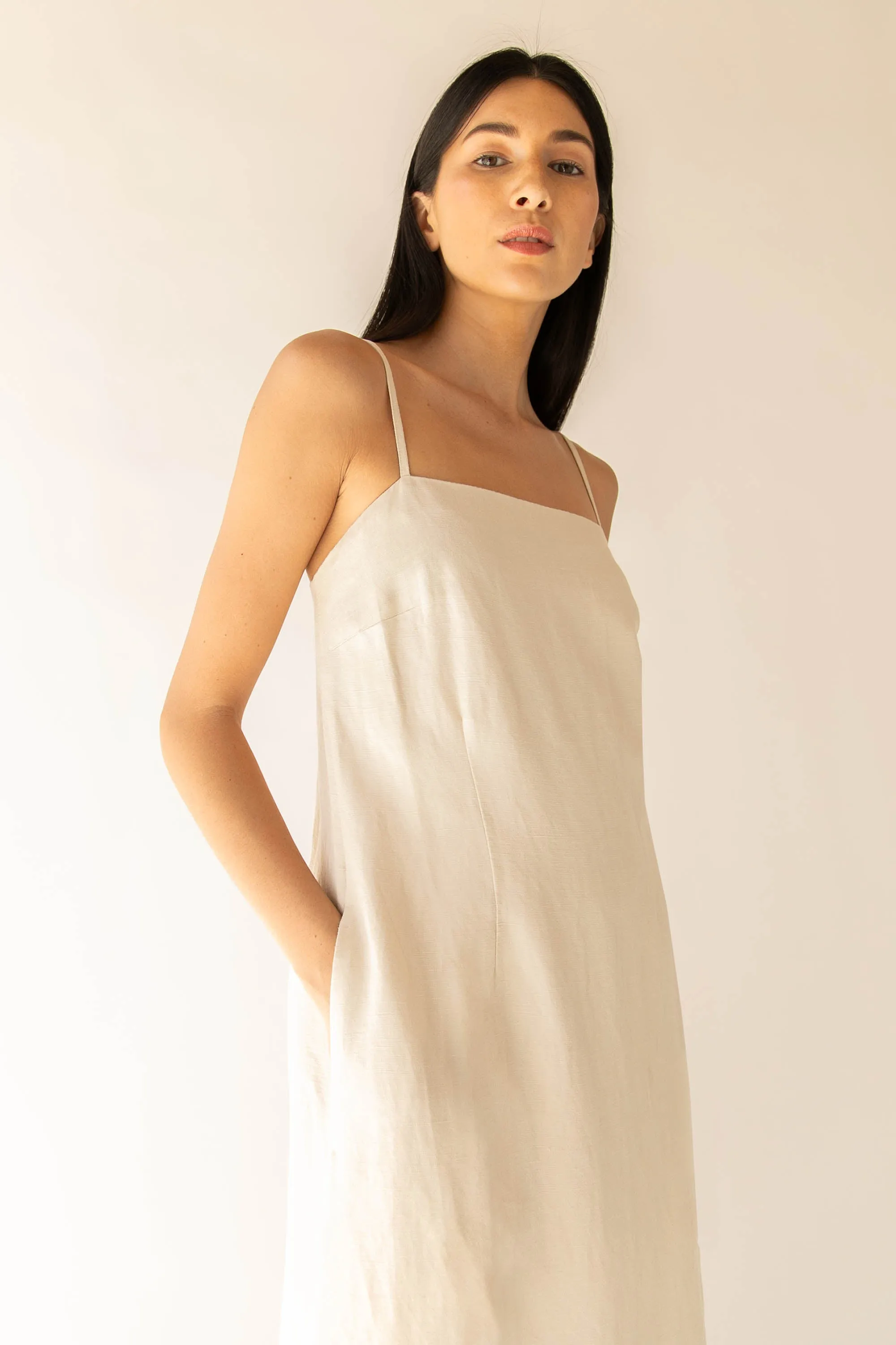 LINEN BLEND MAXI DRESS sold by OAK AND FORT product image thumbnail 2