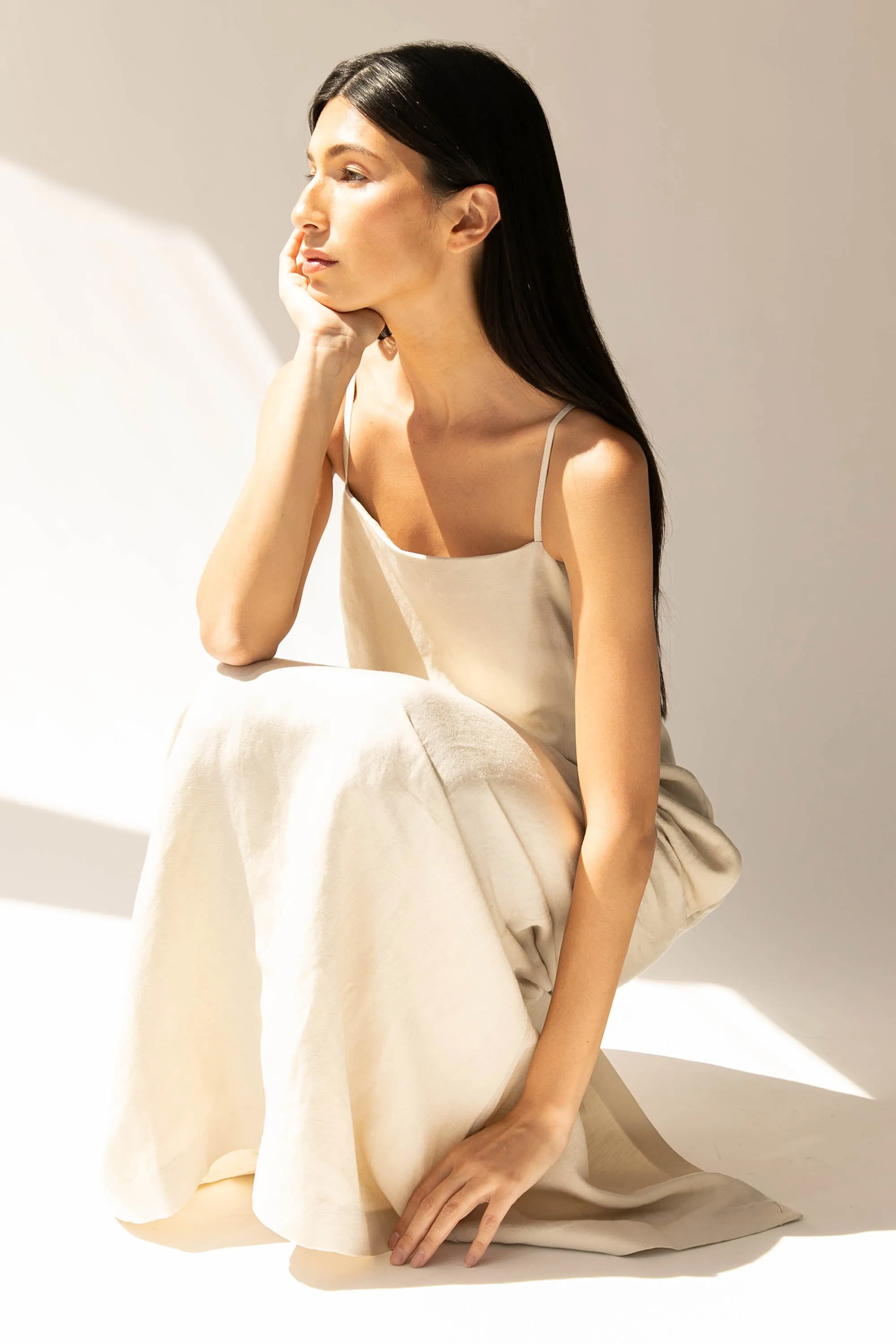 LINEN BLEND MAXI DRESS sold by OAK AND FORT product image thumbnail 3