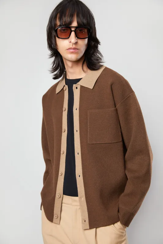 FRONT POCKET COLLARED CARDIGAN sold by OAK AND FORT