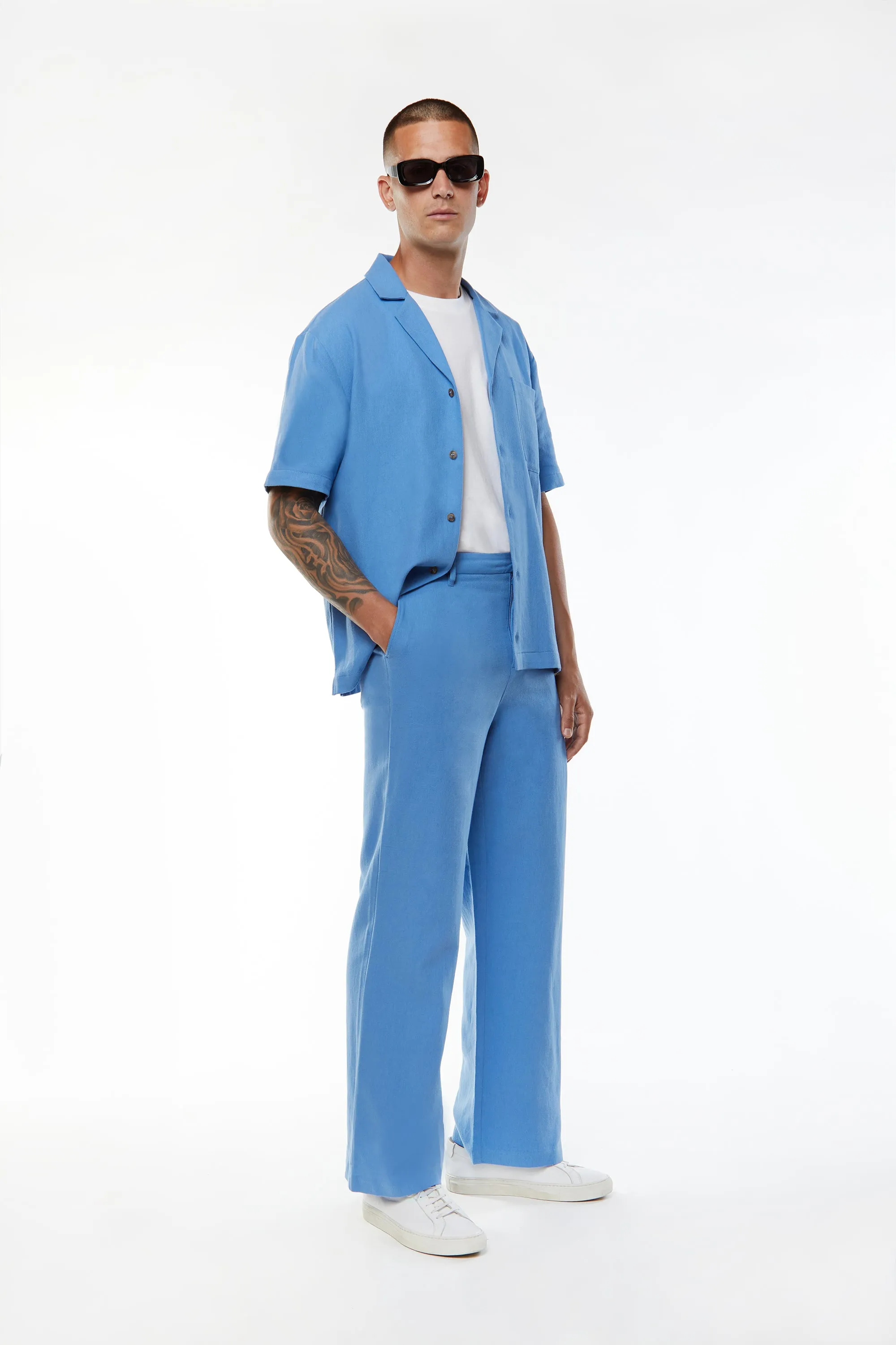 WIDE LEG LINEN PANTS sold by OAK AND FORT product image thumbnail 3