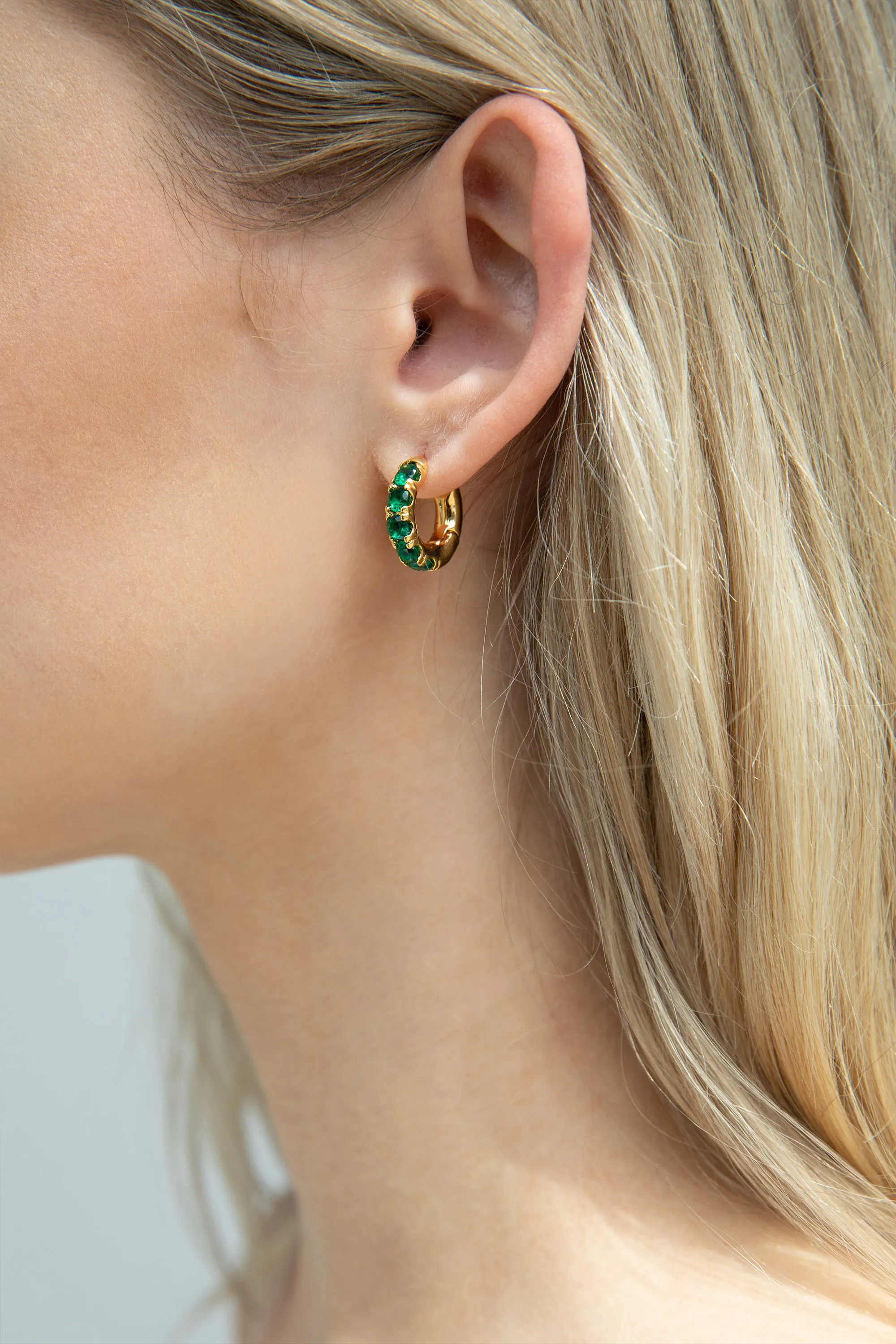 HOOP EARRING WITH STONES sold by OAK AND FORT