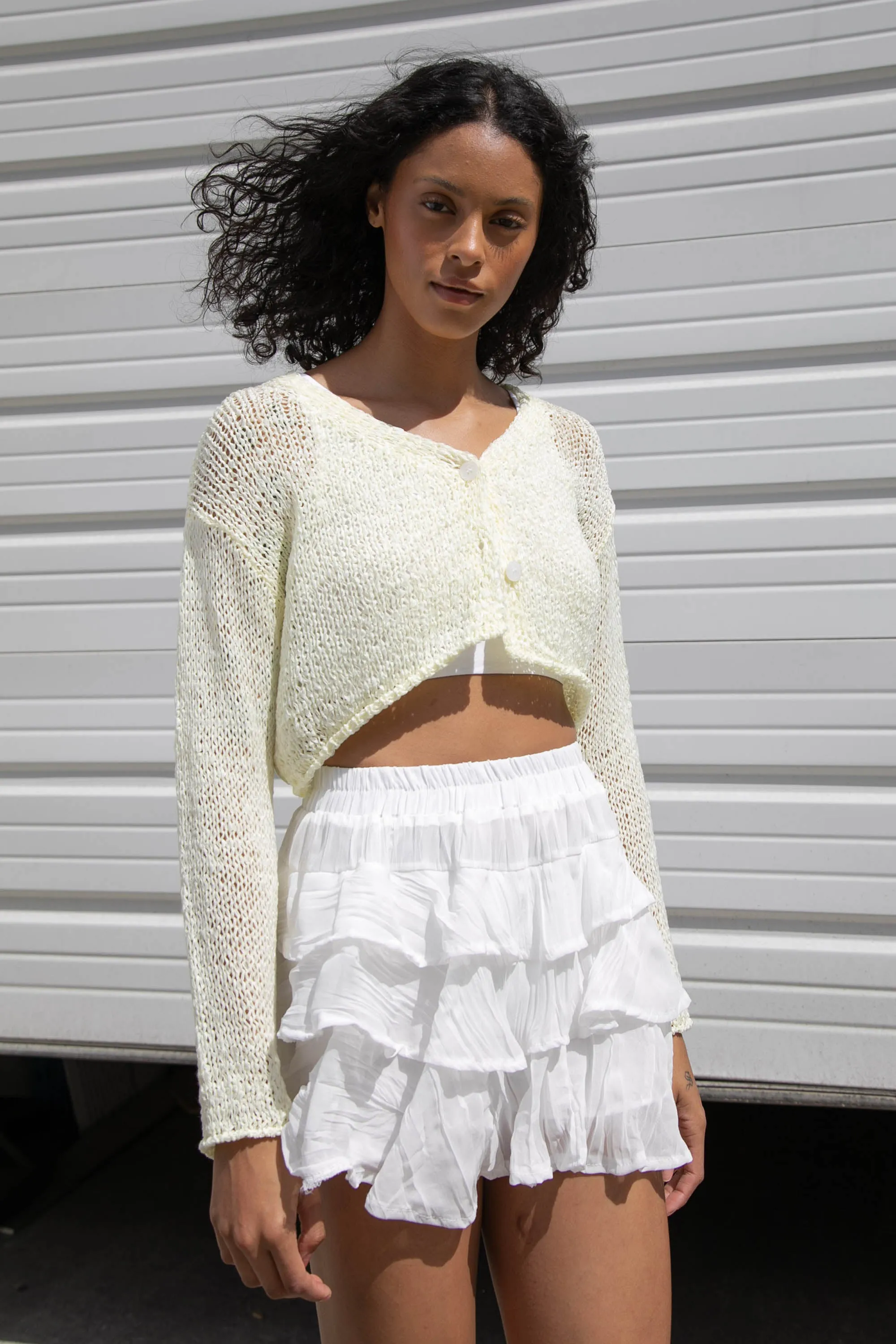 CROPPED CROCHET CARDIGAN sold by OAK AND FORT