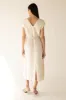 LINEN BLEND BUTTON UP MIDI DRESS sold by OAK AND FORT