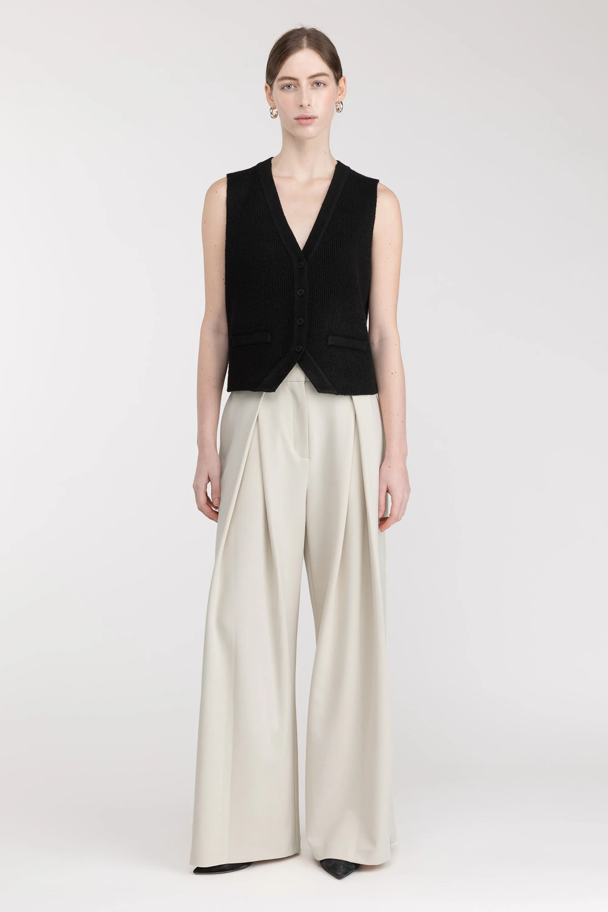 WIDE LEG PANT WITH FRONT PLEAT sold by OAK AND FORT product image thumbnail 2