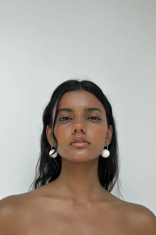 HOOP EARRING WITH SPHERE sold by OAK AND FORT