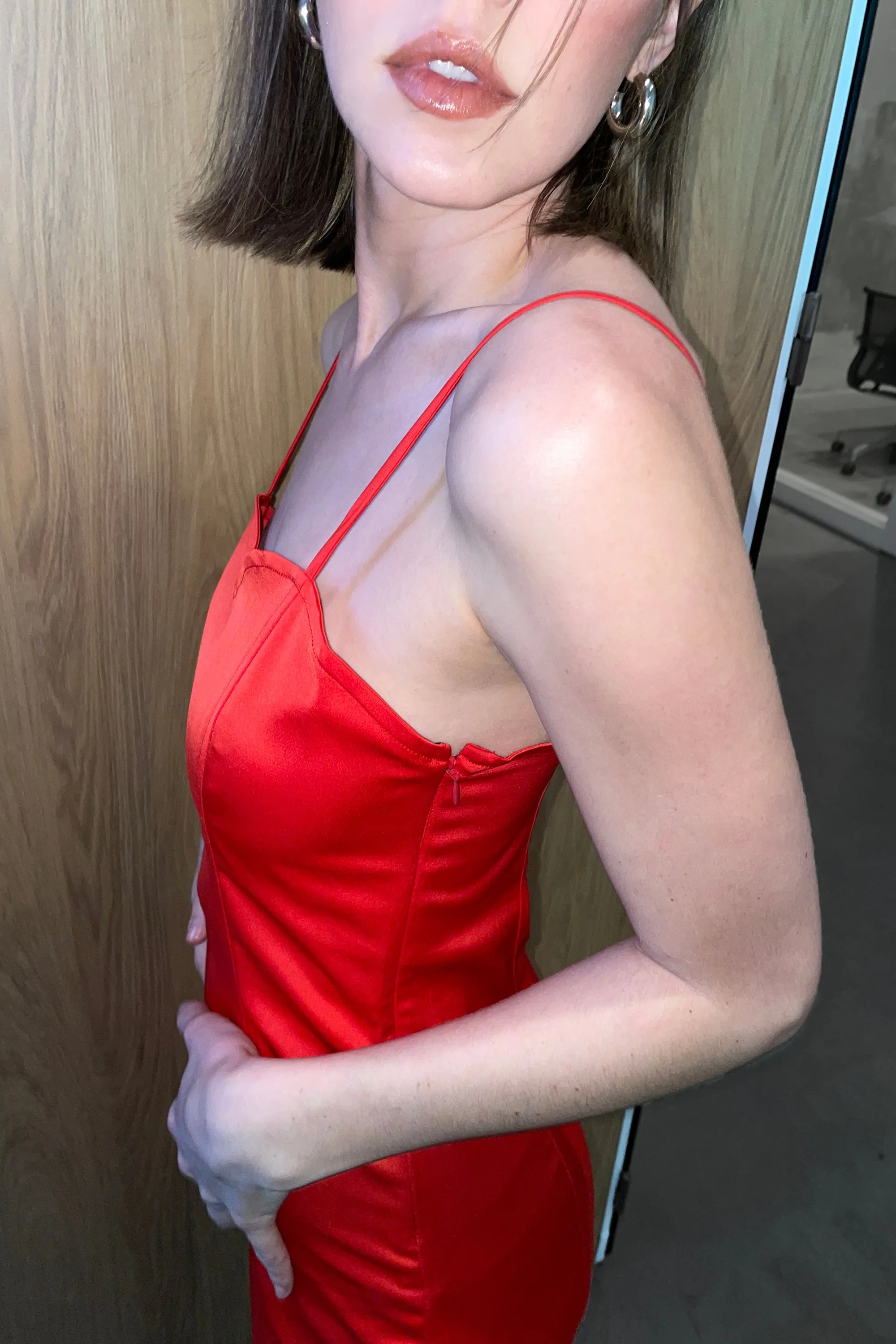 SATIN SWEETHEART MIDI DRESS sold by OAK AND FORT product image thumbnail 4