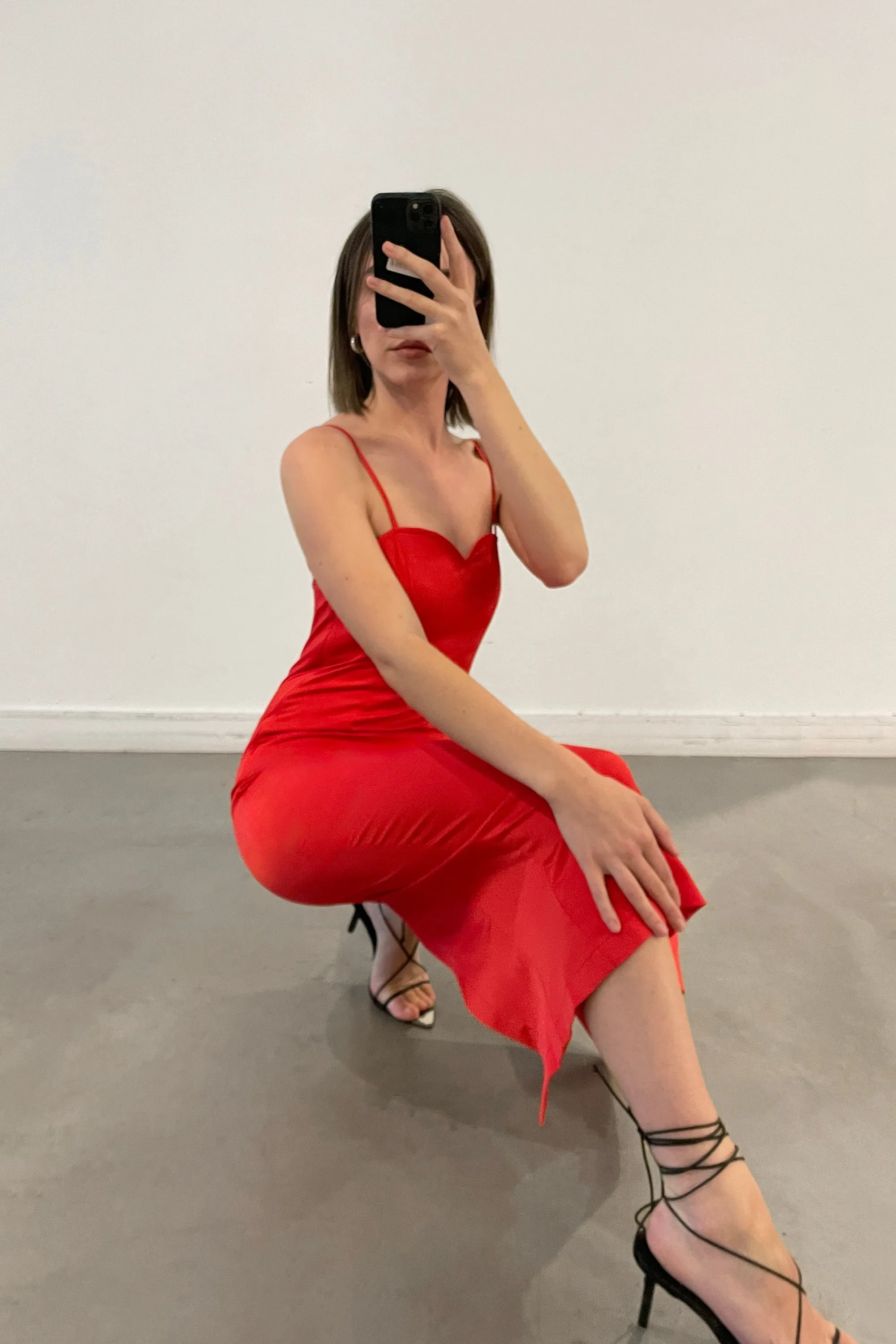 SATIN SWEETHEART MIDI DRESS sold by OAK AND FORT product image thumbnail 2