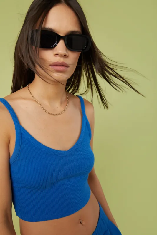 RIB-KNIT CROPPED TANK TOP sold by OAK AND FORT