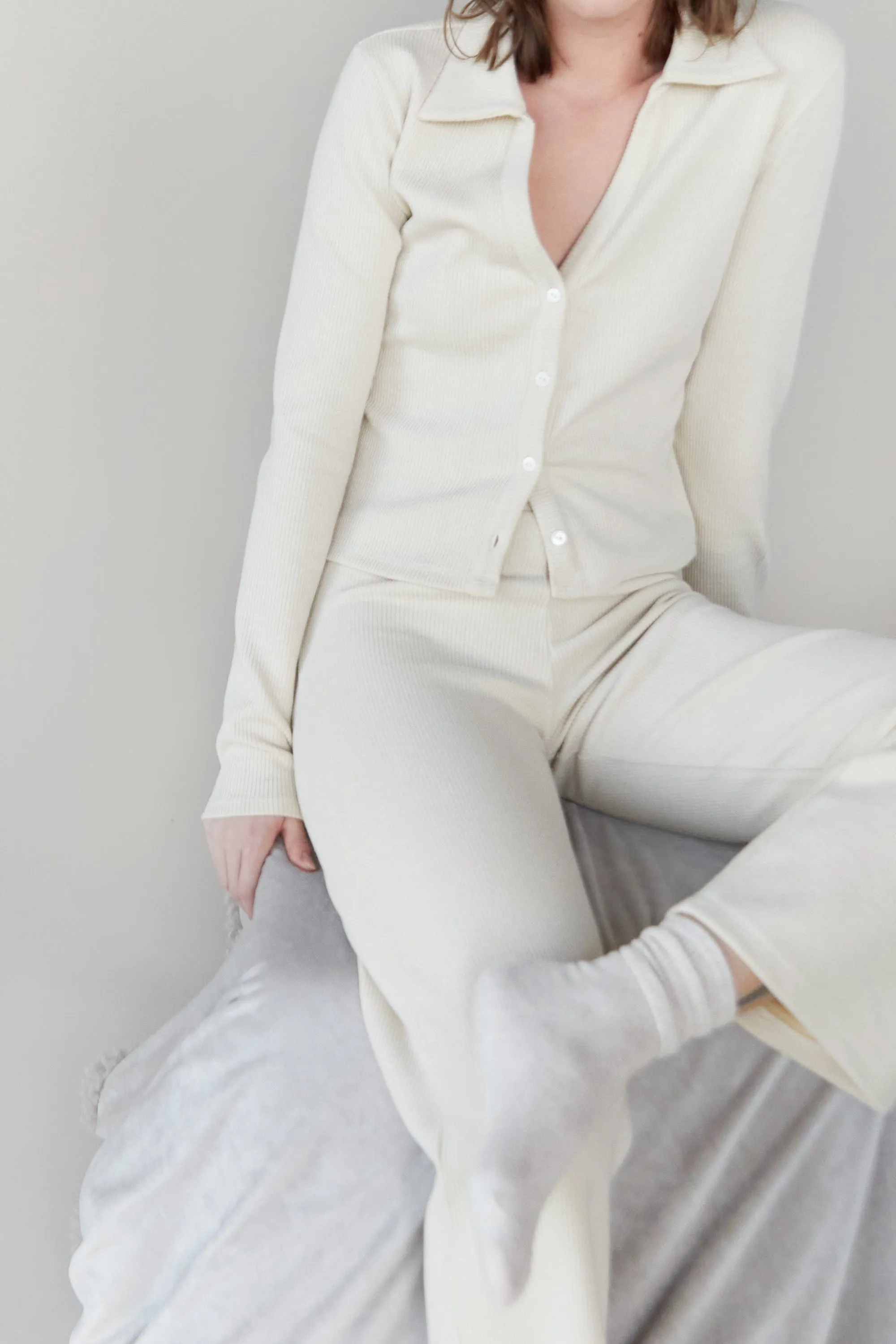 RIBBED POLO TOP sold by OAK AND FORT product image thumbnail 3