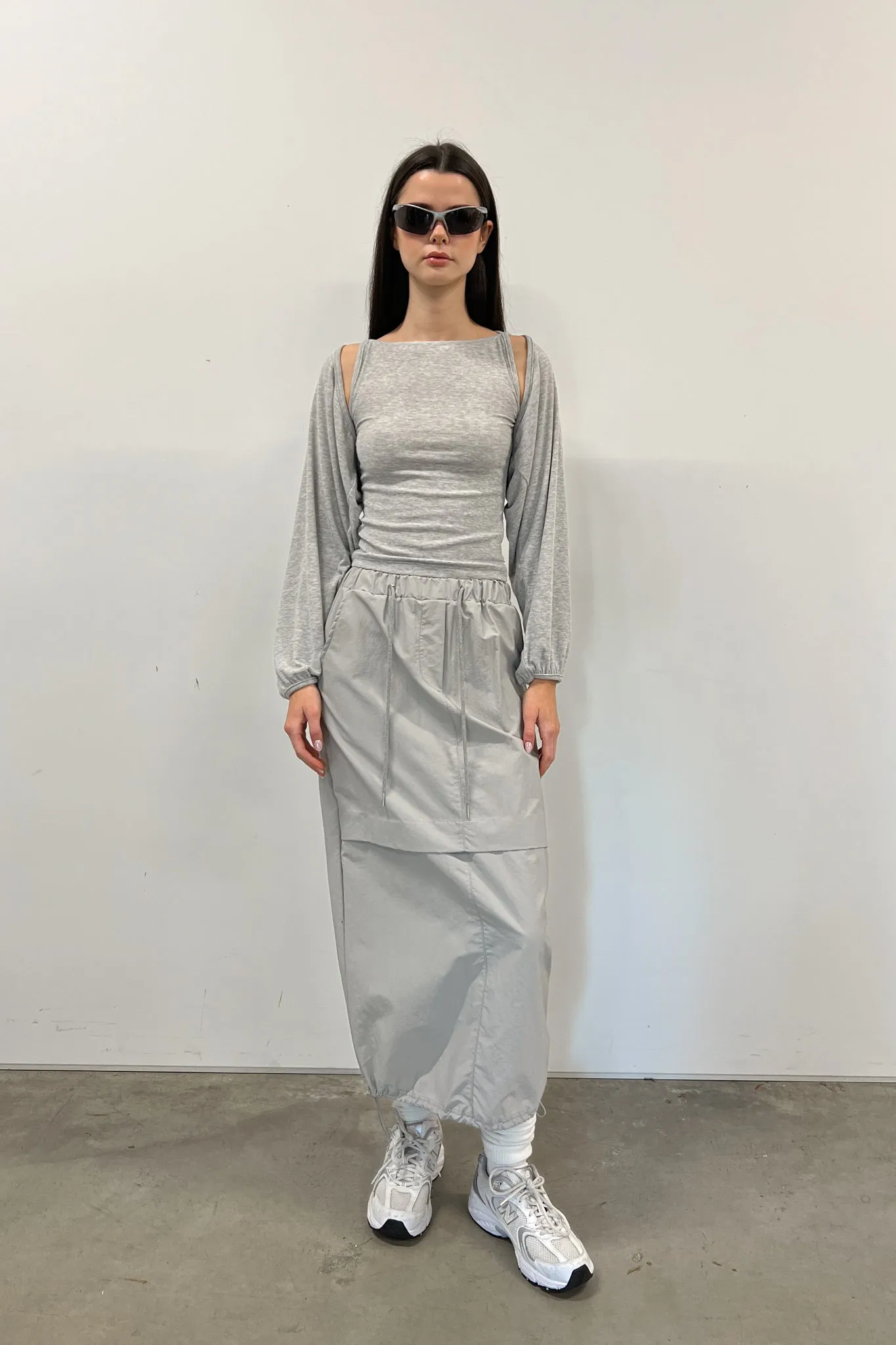 NYLON CARGO MIDI SKIRT sold by OAK AND FORT product image thumbnail 4