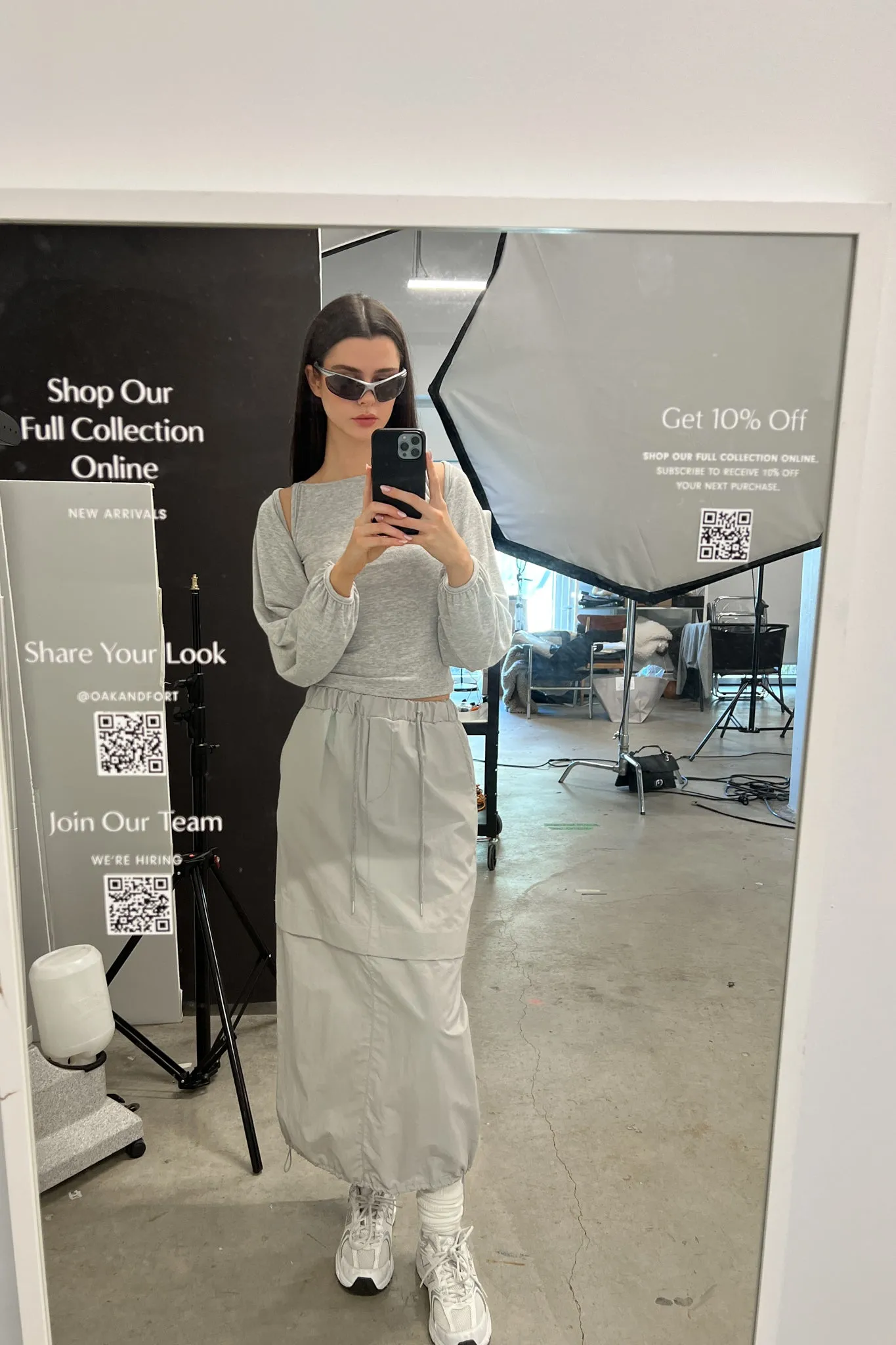 NYLON CARGO MIDI SKIRT sold by OAK AND FORT product image thumbnail 3