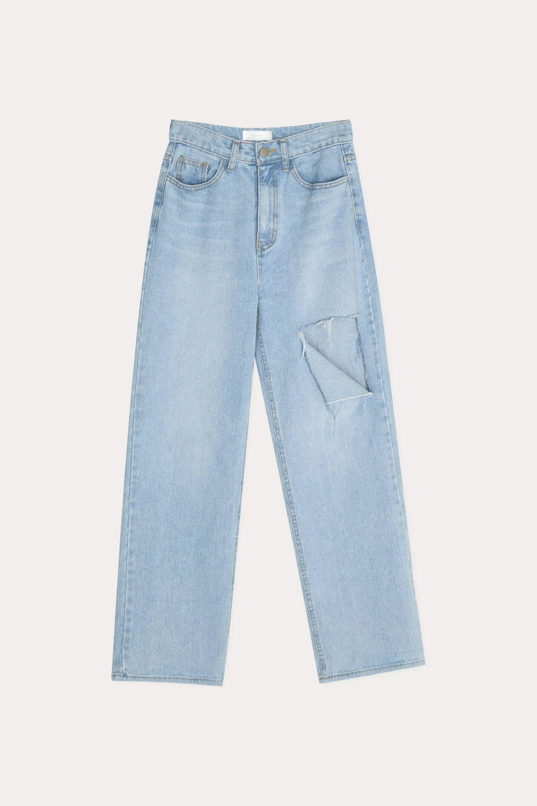 STRAIGHT LEG JEAN WITH CUTOUT sold by OAK AND FORT product image thumbnail 3