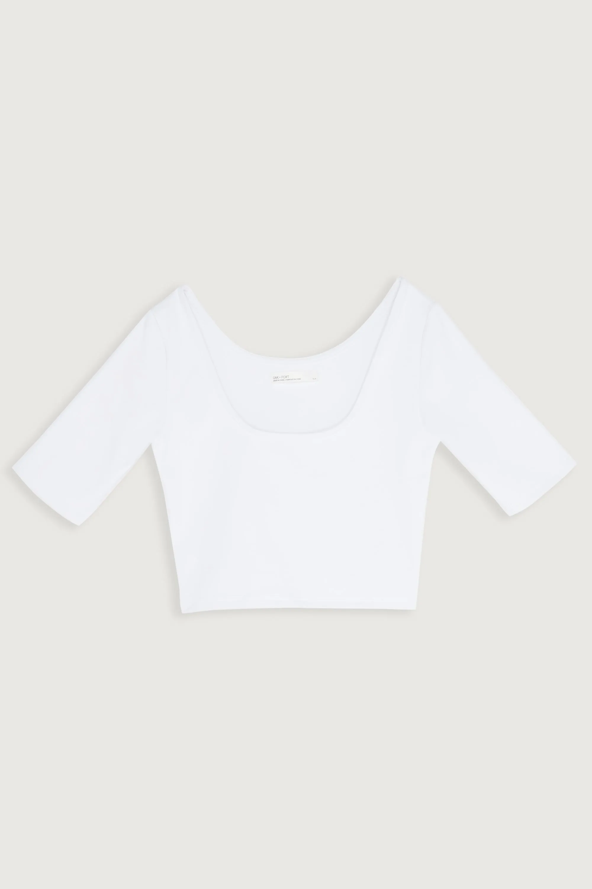 CROPPED SCOOP NECK TEE sold by OAK AND FORT product image thumbnail 5