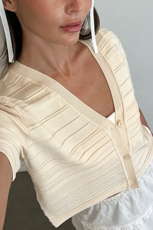 CROPPED SHORT SLEEVE CARDIGAN sold by OAK AND FORT