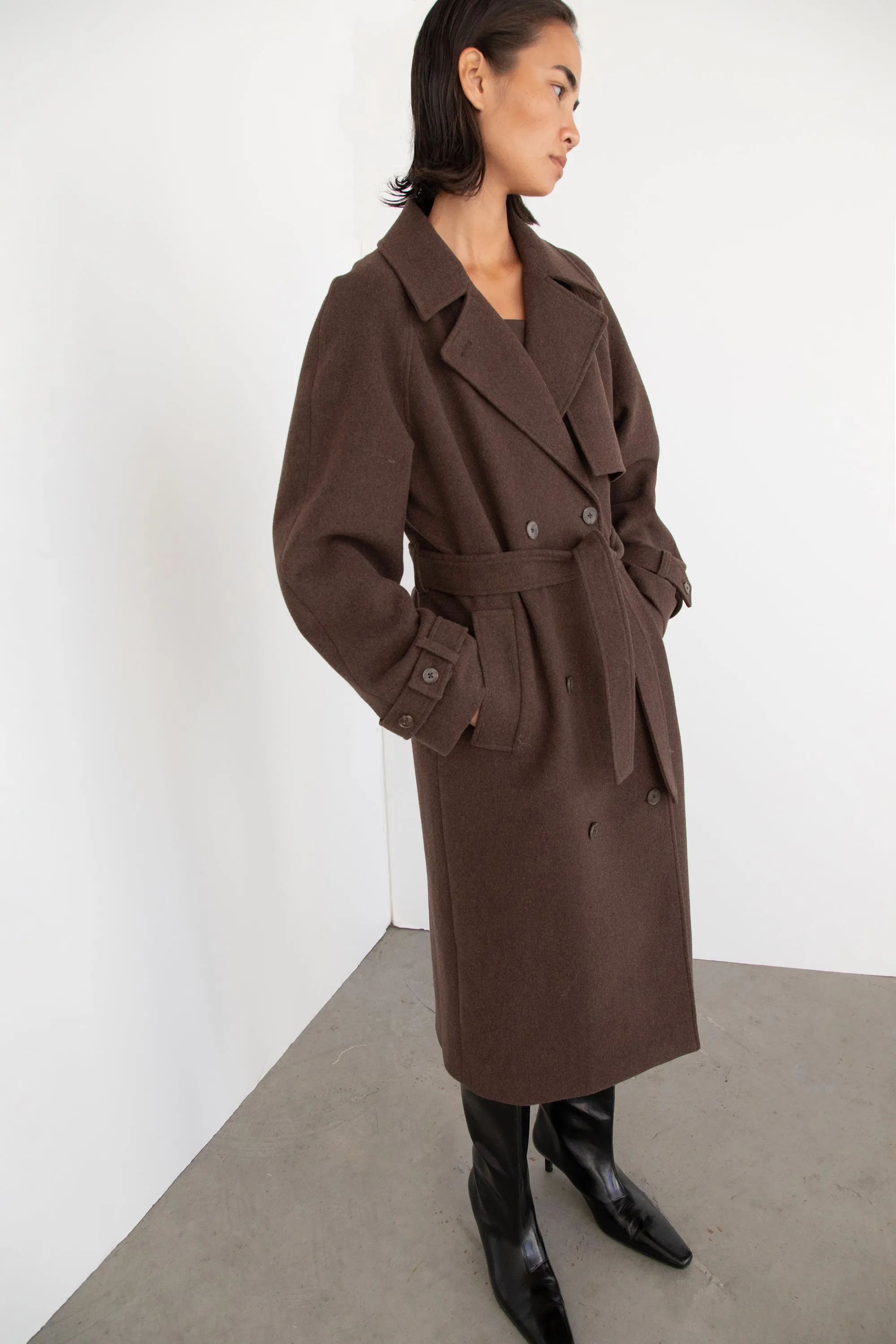 WOOL-BLEND TRENCH COAT sold by OAK AND FORT product image thumbnail 3