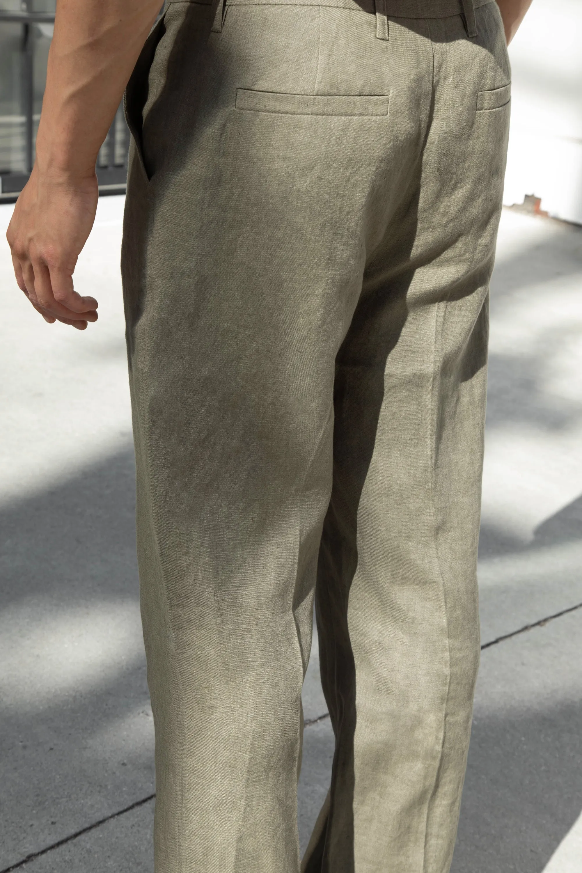 100% LINEN STRAIGHT LEG PANT sold by OAK AND FORT product image thumbnail 4