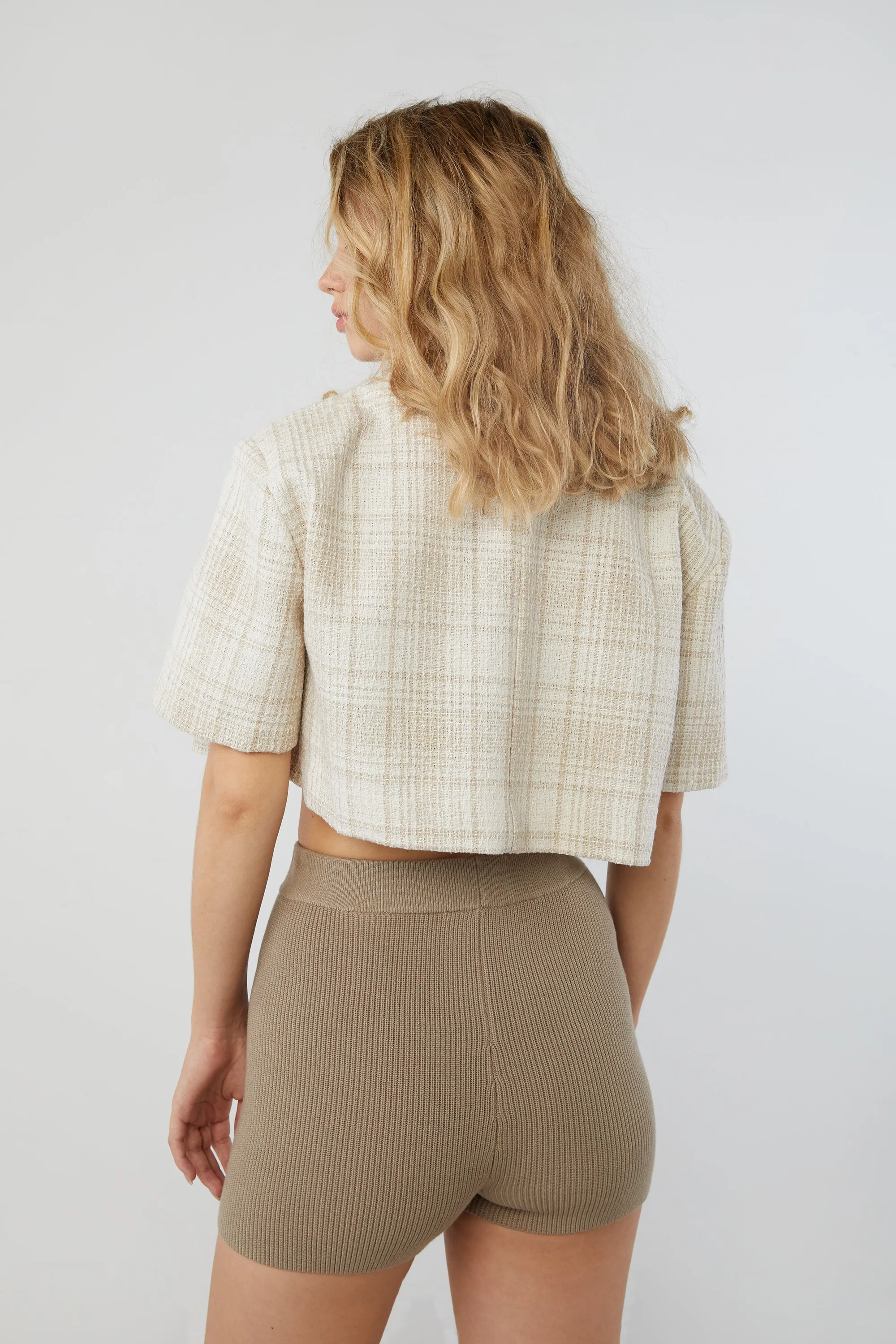 CROPPED TWEED JACKET sold by OAK AND FORT product image thumbnail 4