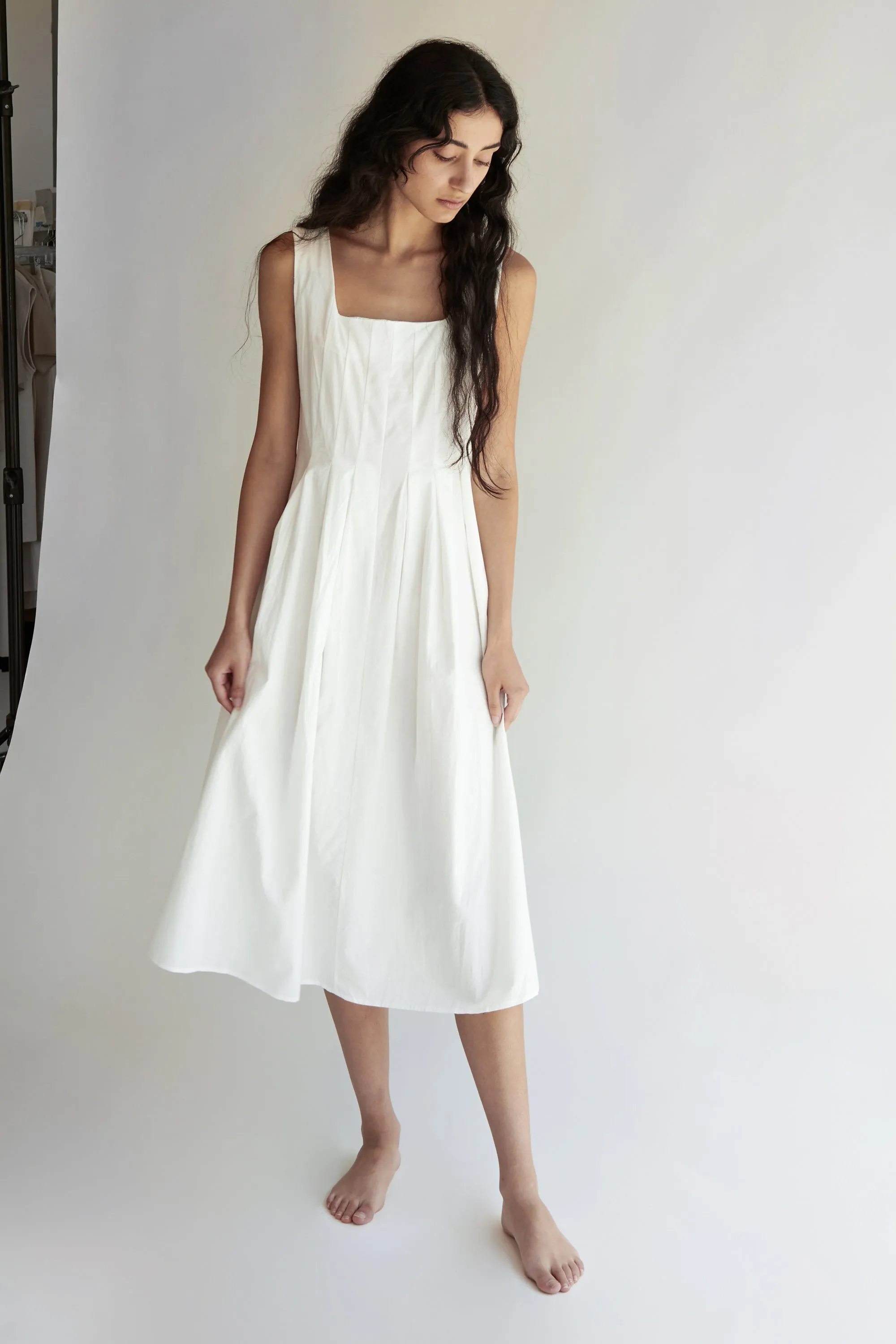 SQUARE NECK PLEATED DRESS sold by OAK AND FORT