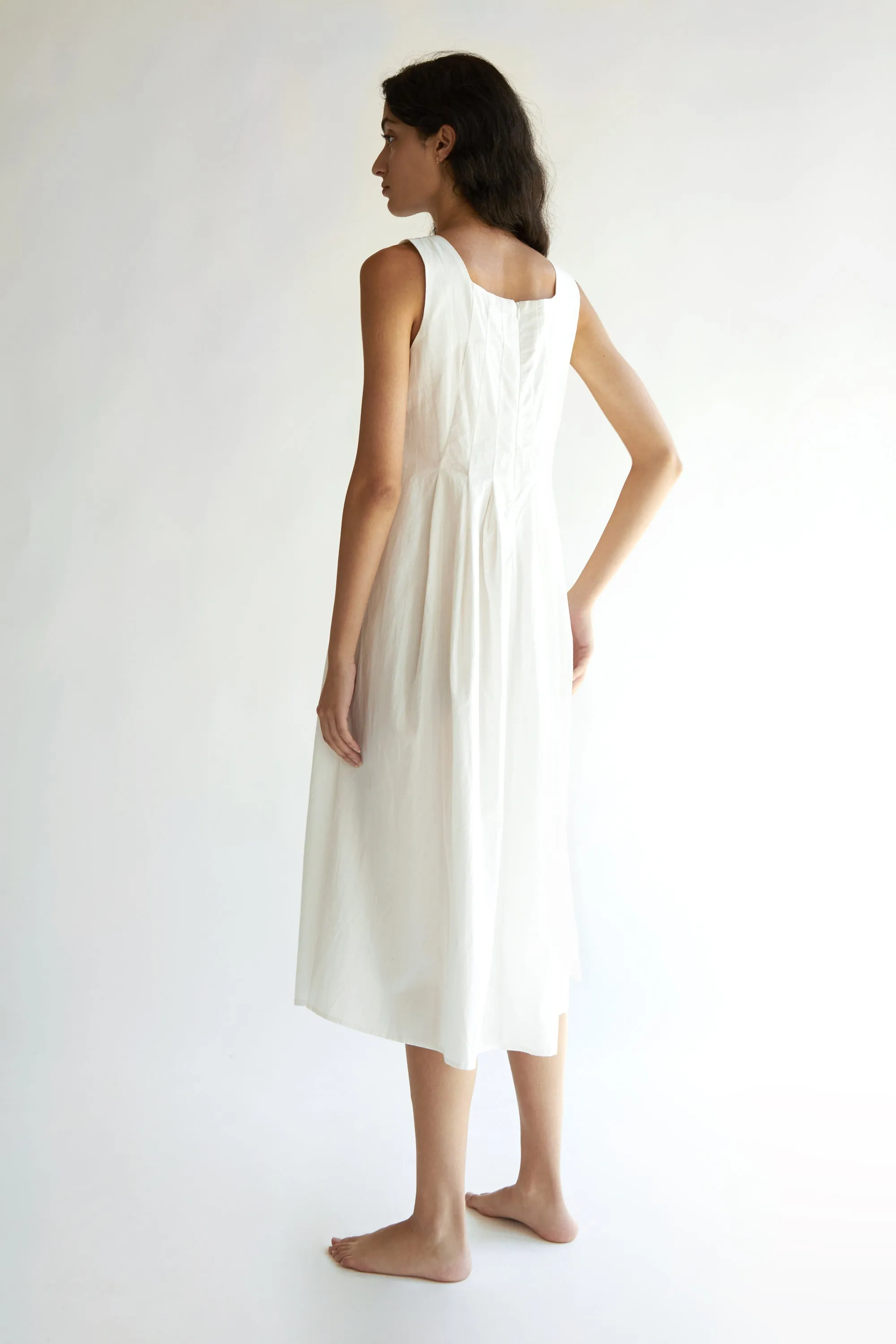 SQUARE NECK PLEATED DRESS sold by OAK AND FORT product image thumbnail 4