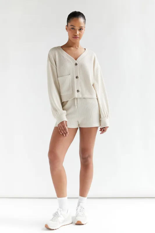 RIBBED KNIT CARDIGAN sold by OAK AND FORT