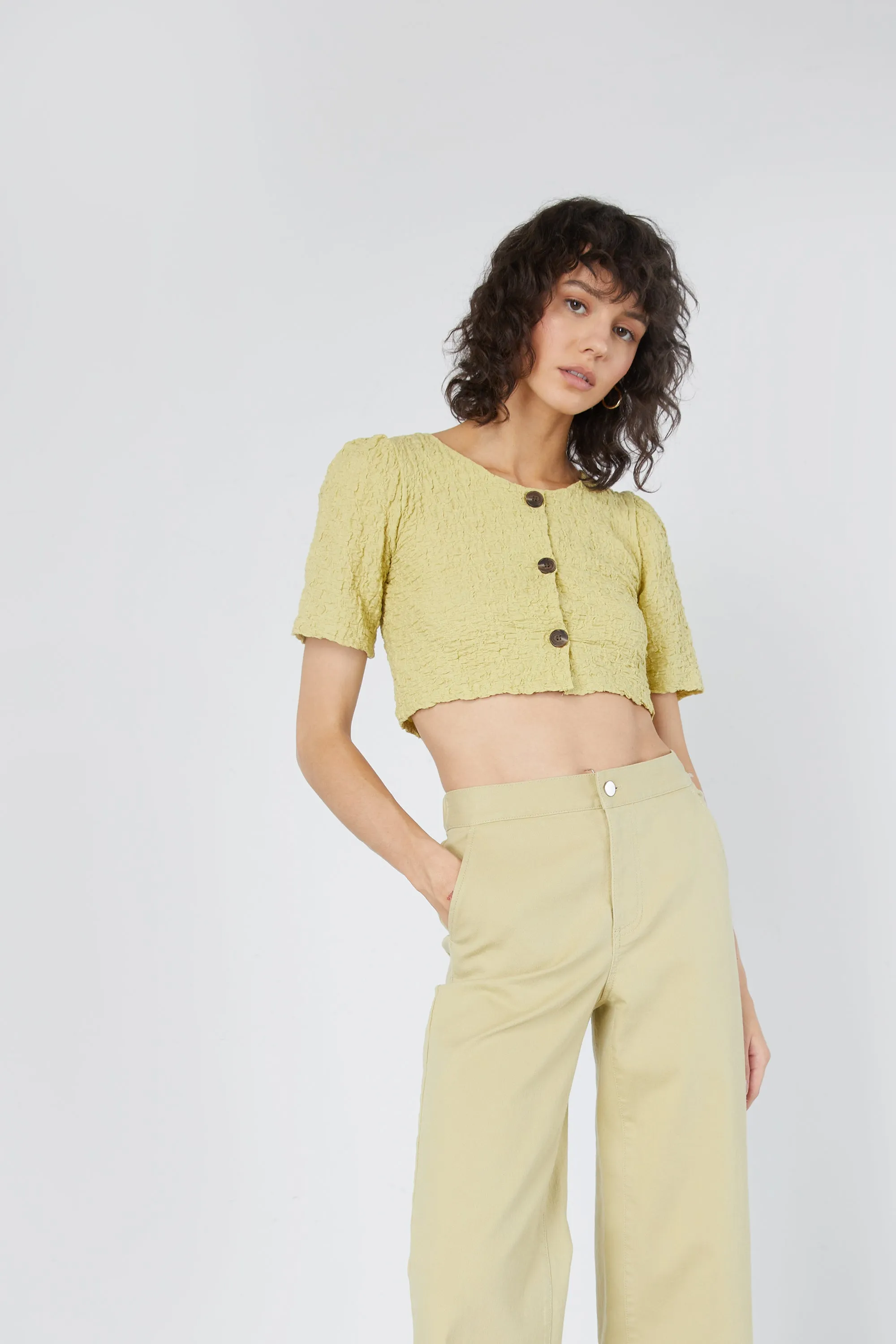 CROPPED BUTTON FRONT TOP sold by OAK AND FORT product image thumbnail 2
