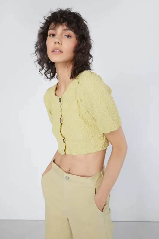 CROPPED BUTTON FRONT TOP sold by OAK AND FORT
