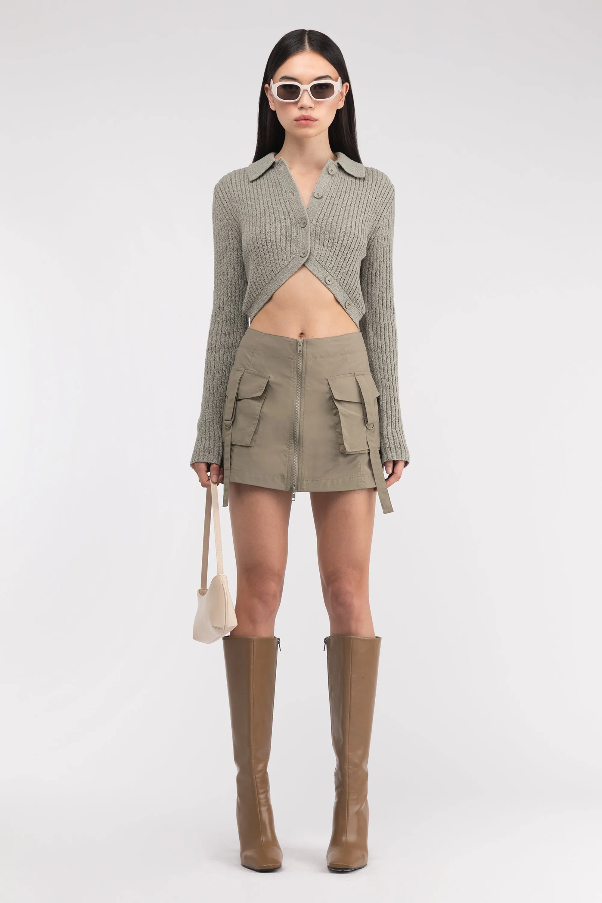 CROPPED BUTTON FRONT CARDIGAN sold by OAK AND FORT product image thumbnail 4