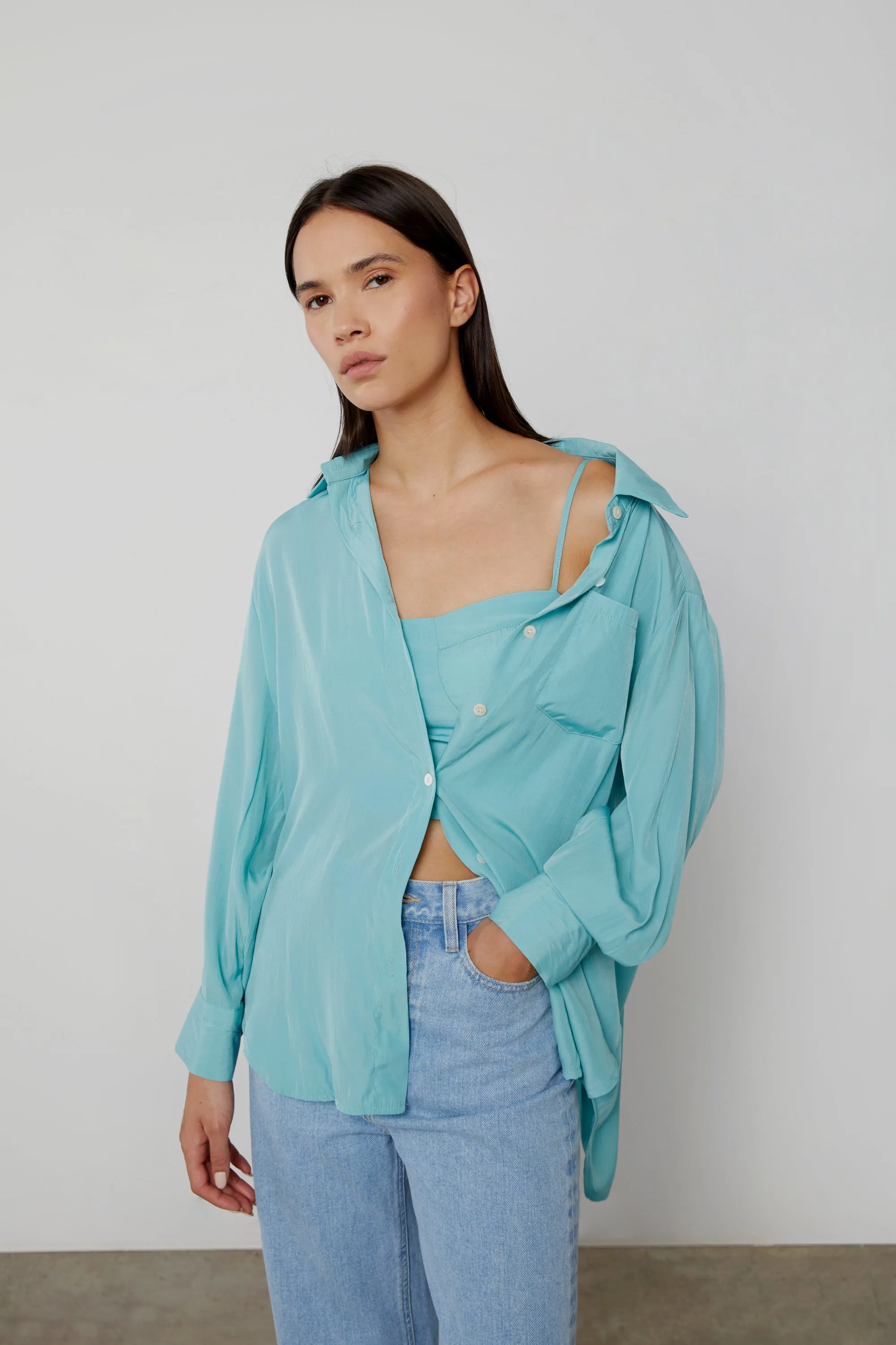 BUSTIER TANK AND OVERSIZED SHIRT SET sold by OAK AND FORT product image thumbnail 3