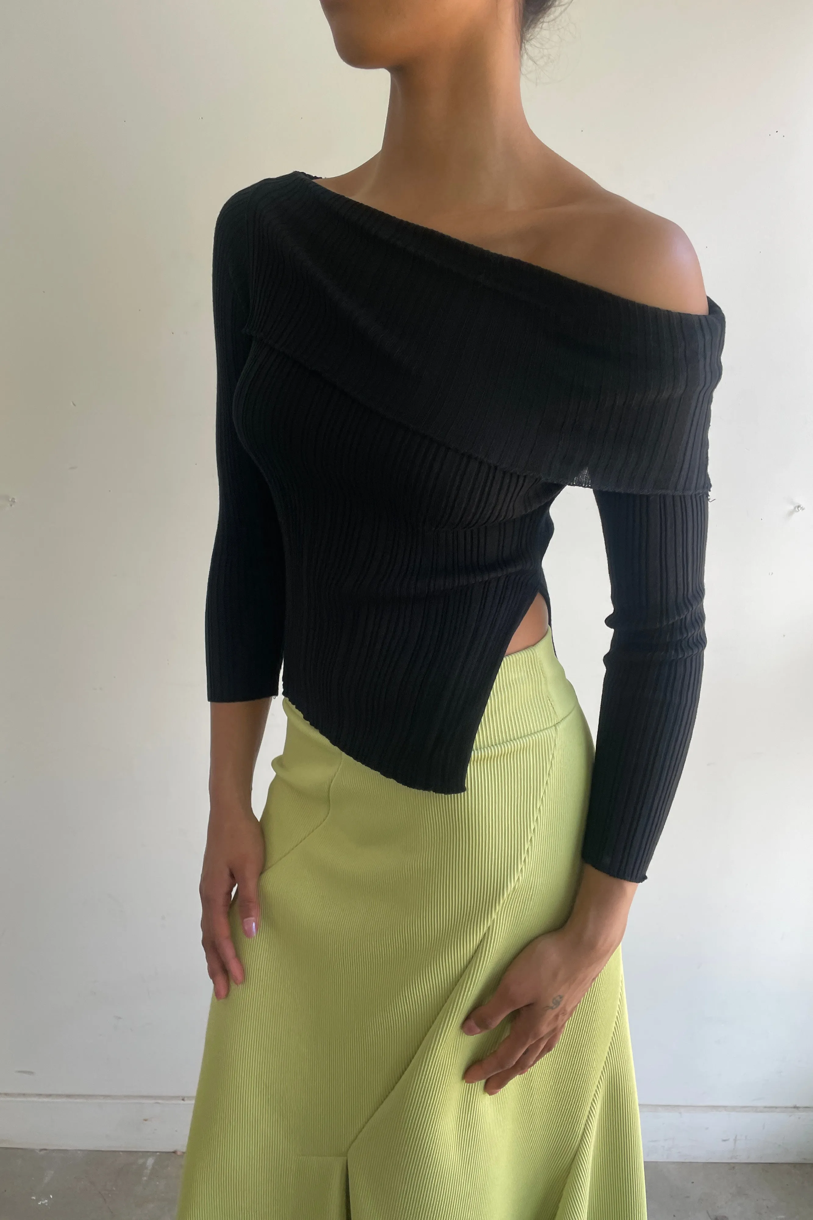 OFF THE SHOULDER KNIT TOP sold by OAK AND FORT