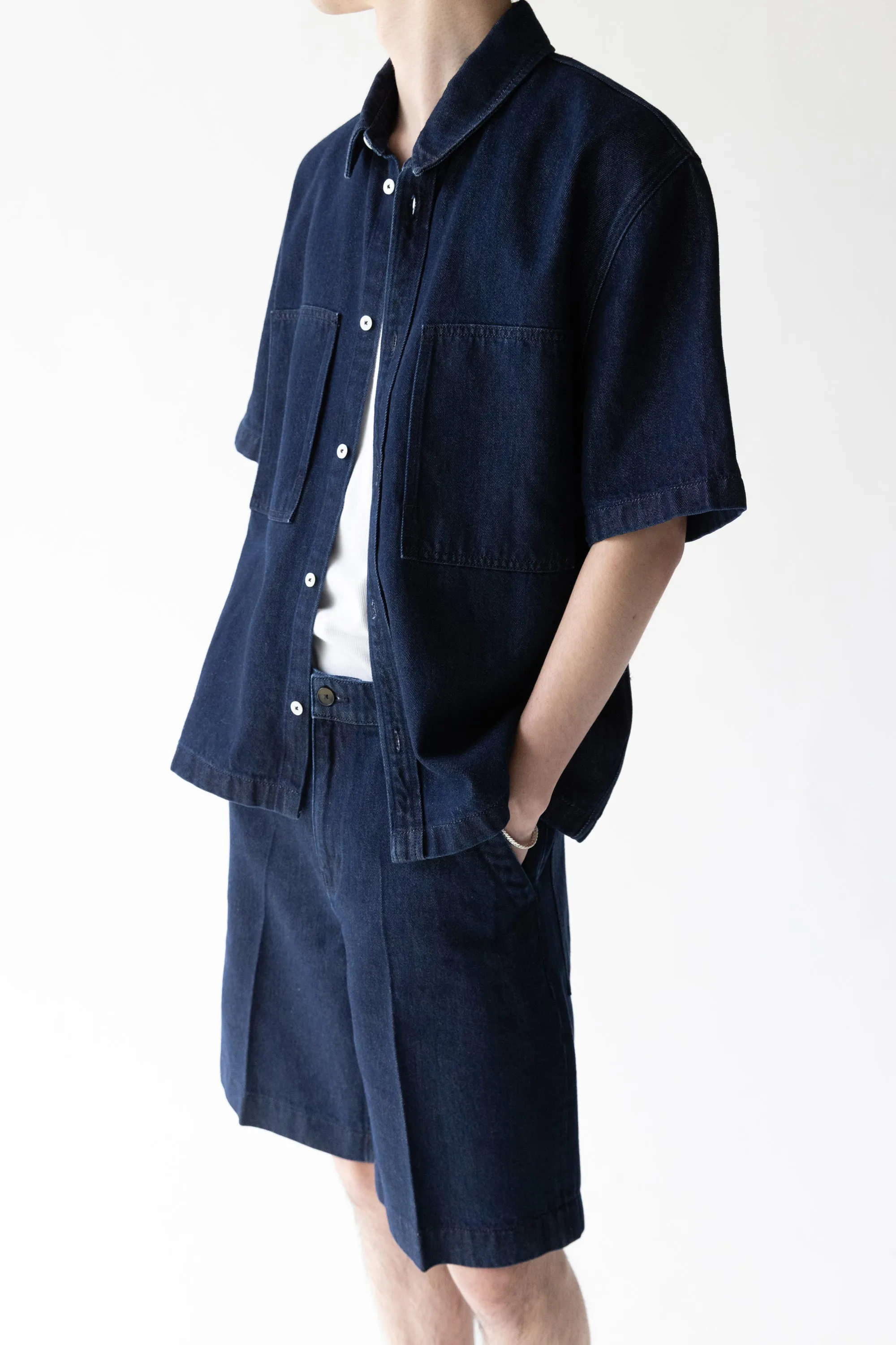 OVERSIZED SHORT SLEEVE DENIM SHIRT sold by OAK AND FORT product image thumbnail 2