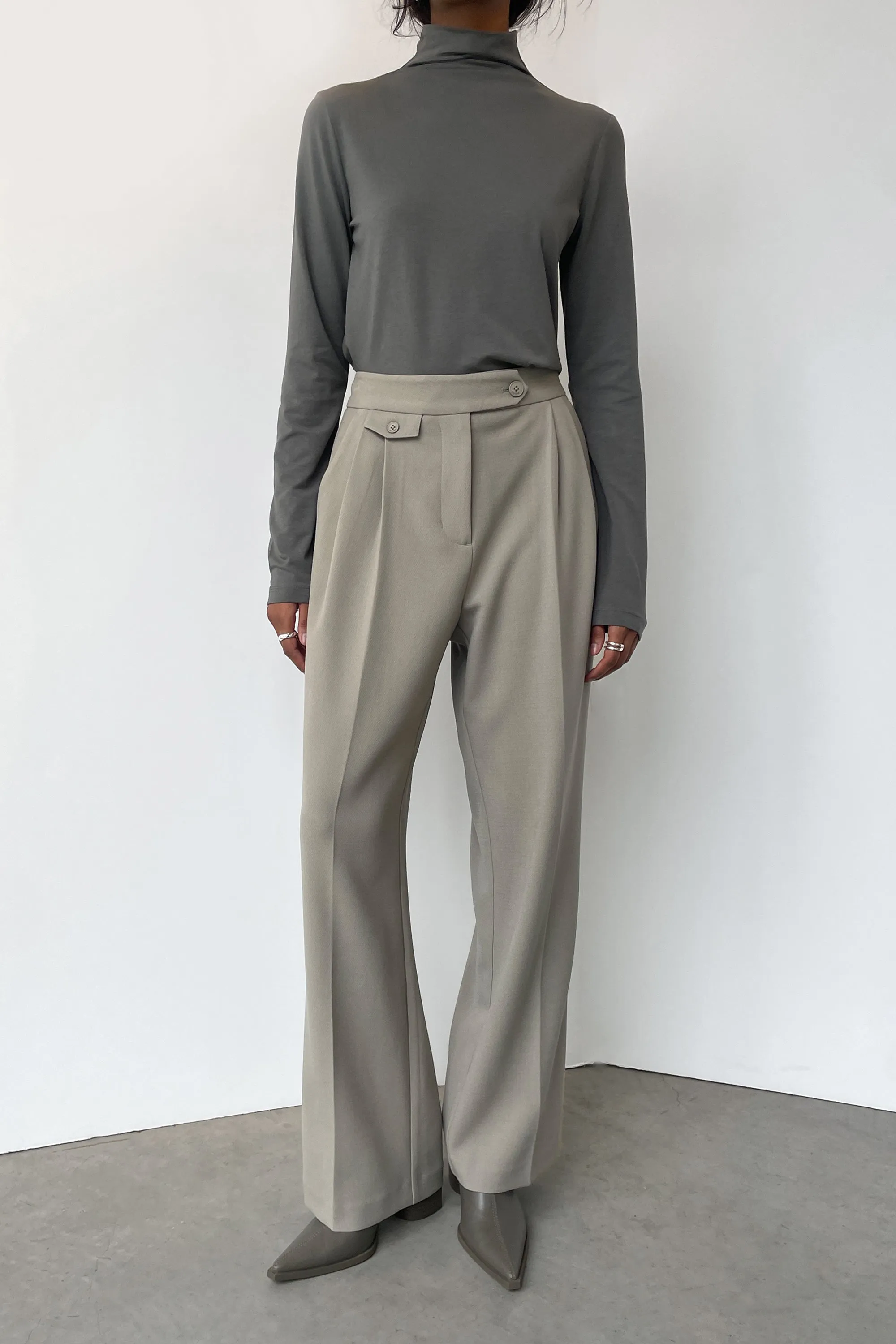 WIDE LEG TROUSER WITH WAIST DETAILS sold by OAK AND FORT product image thumbnail 4