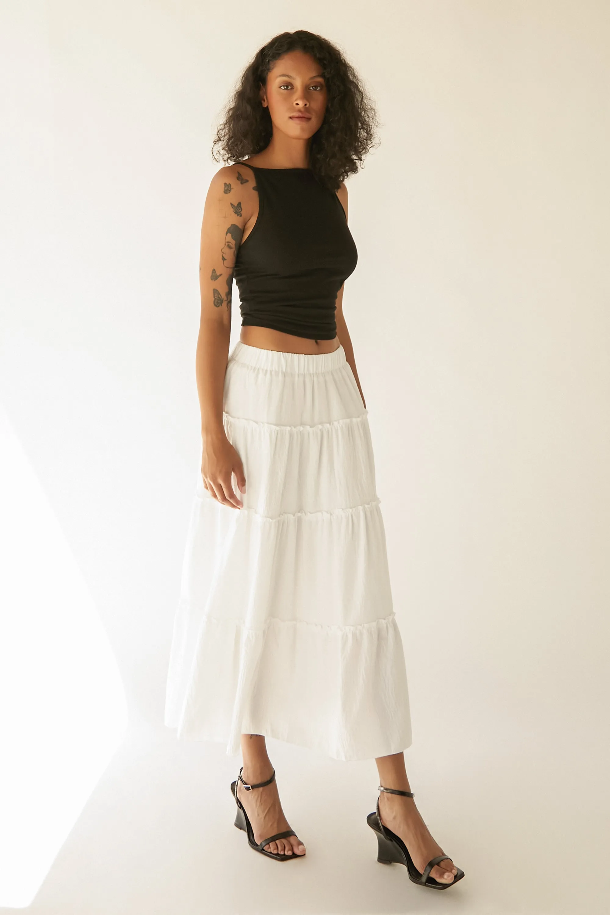 FOUR TIERED MAXI SKIRT sold by OAK AND FORT product image thumbnail 2