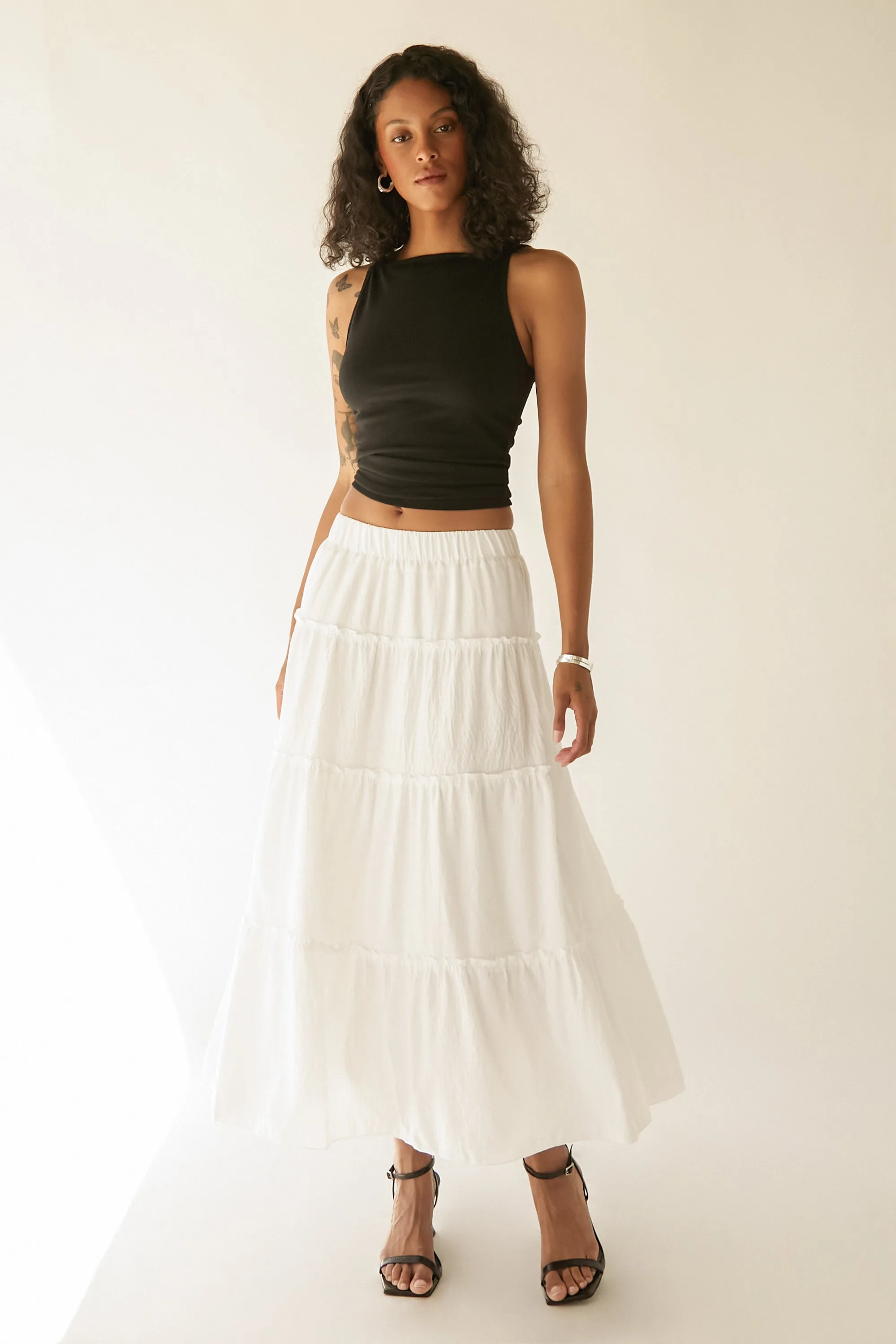 FOUR TIERED MAXI SKIRT sold by OAK AND FORT