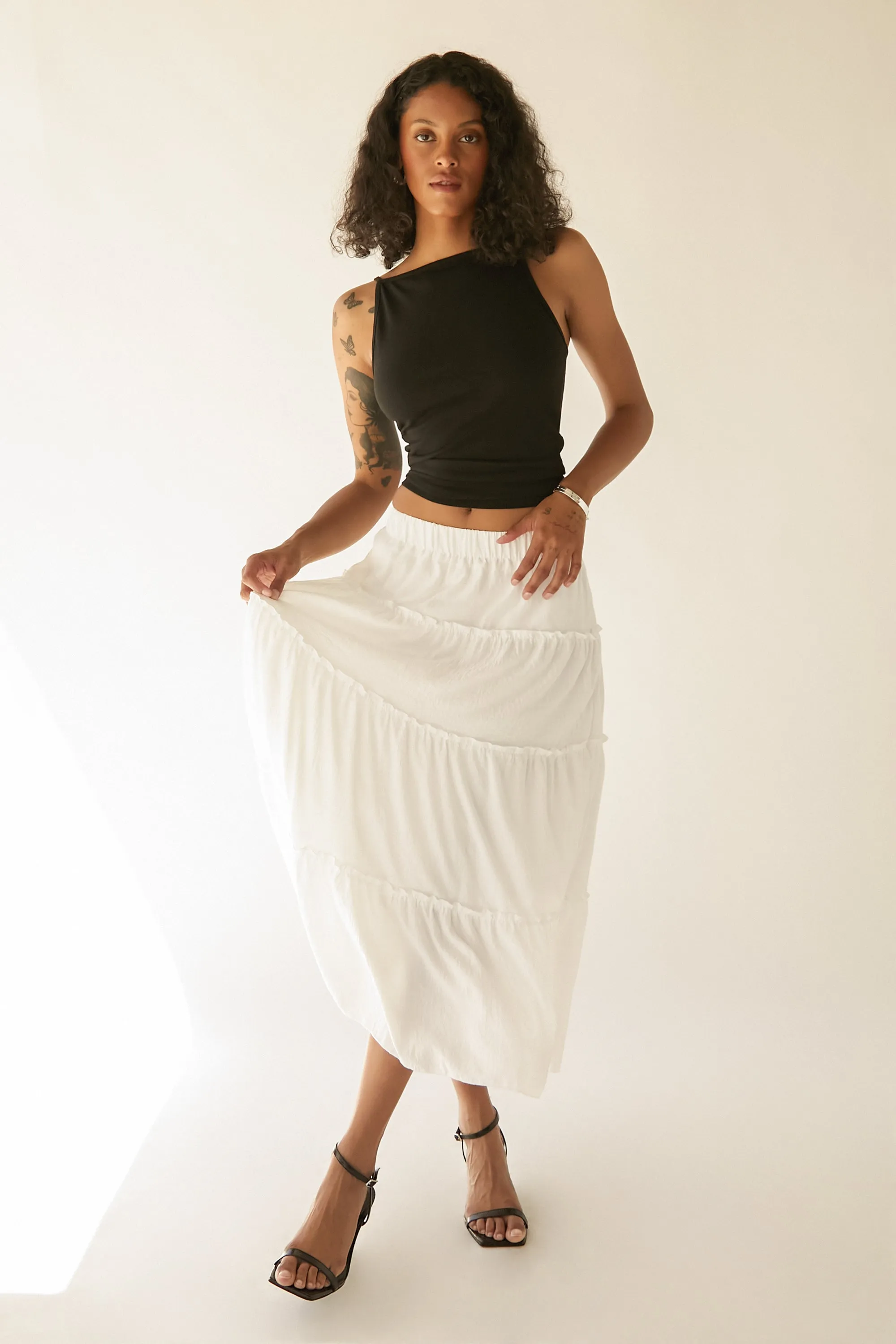 FOUR TIERED MAXI SKIRT sold by OAK AND FORT product image thumbnail 3