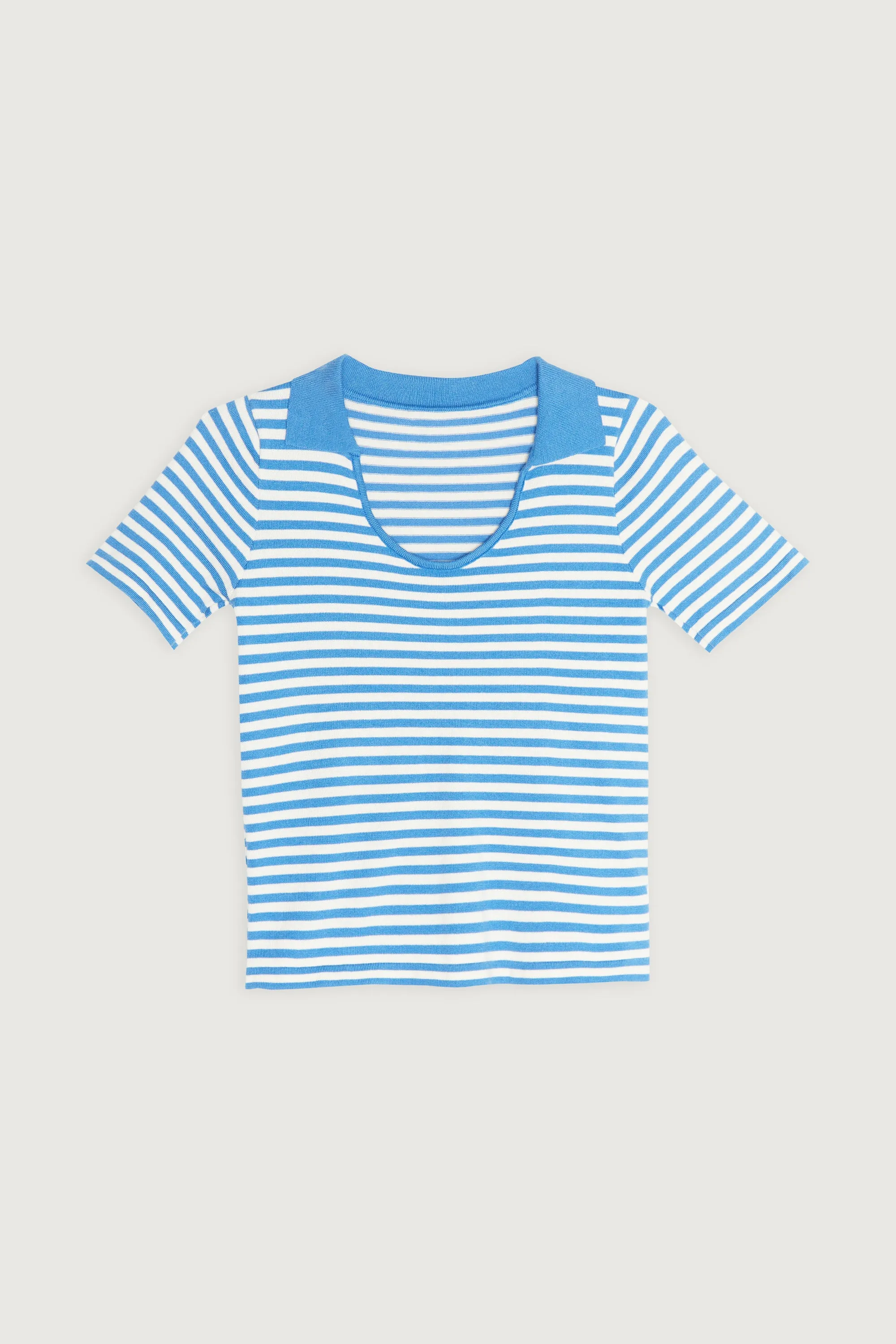 STRIPED SCOOP NECK COLLARED TOP sold by OAK AND FORT product image thumbnail 2