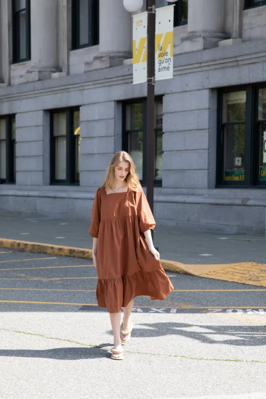 SQUARE NECK MIDI DRESS sold by OAK AND FORT