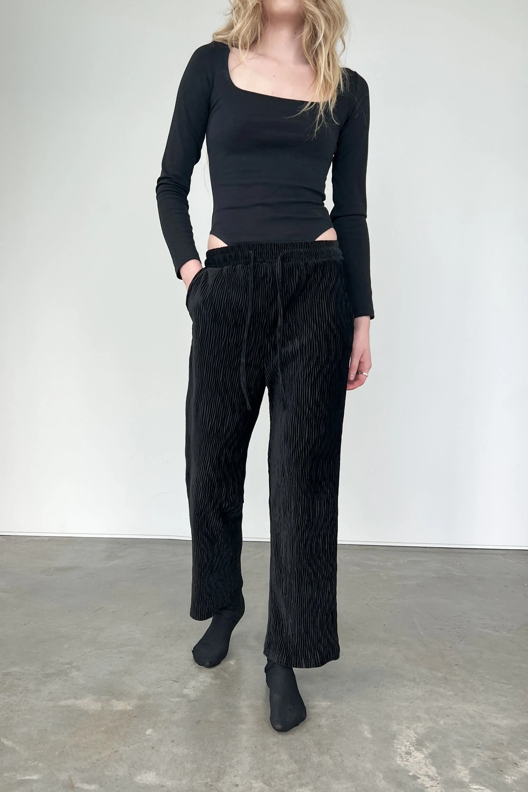PLEATED VELVET PANT sold by OAK AND FORT product image thumbnail 3