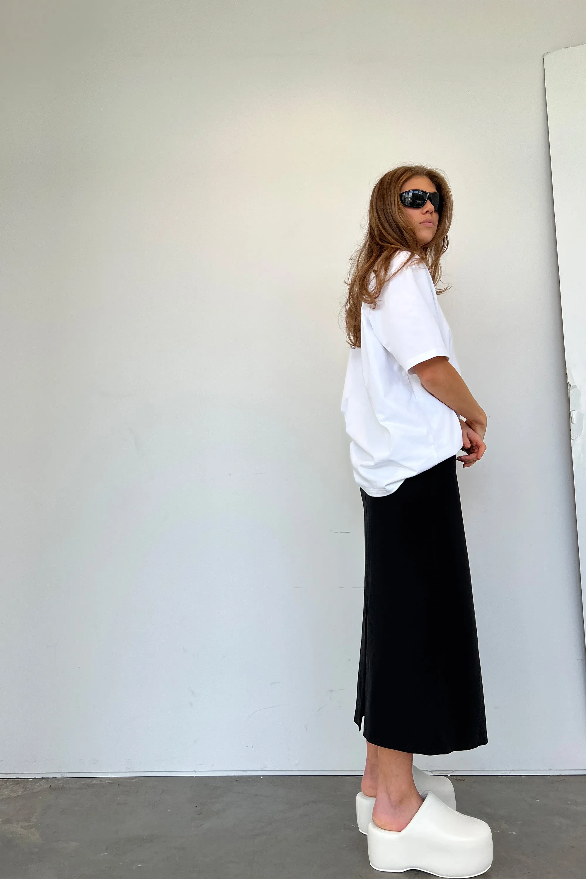 MIDI SKIRT WITH FRONT PLEAT sold by OAK AND FORT