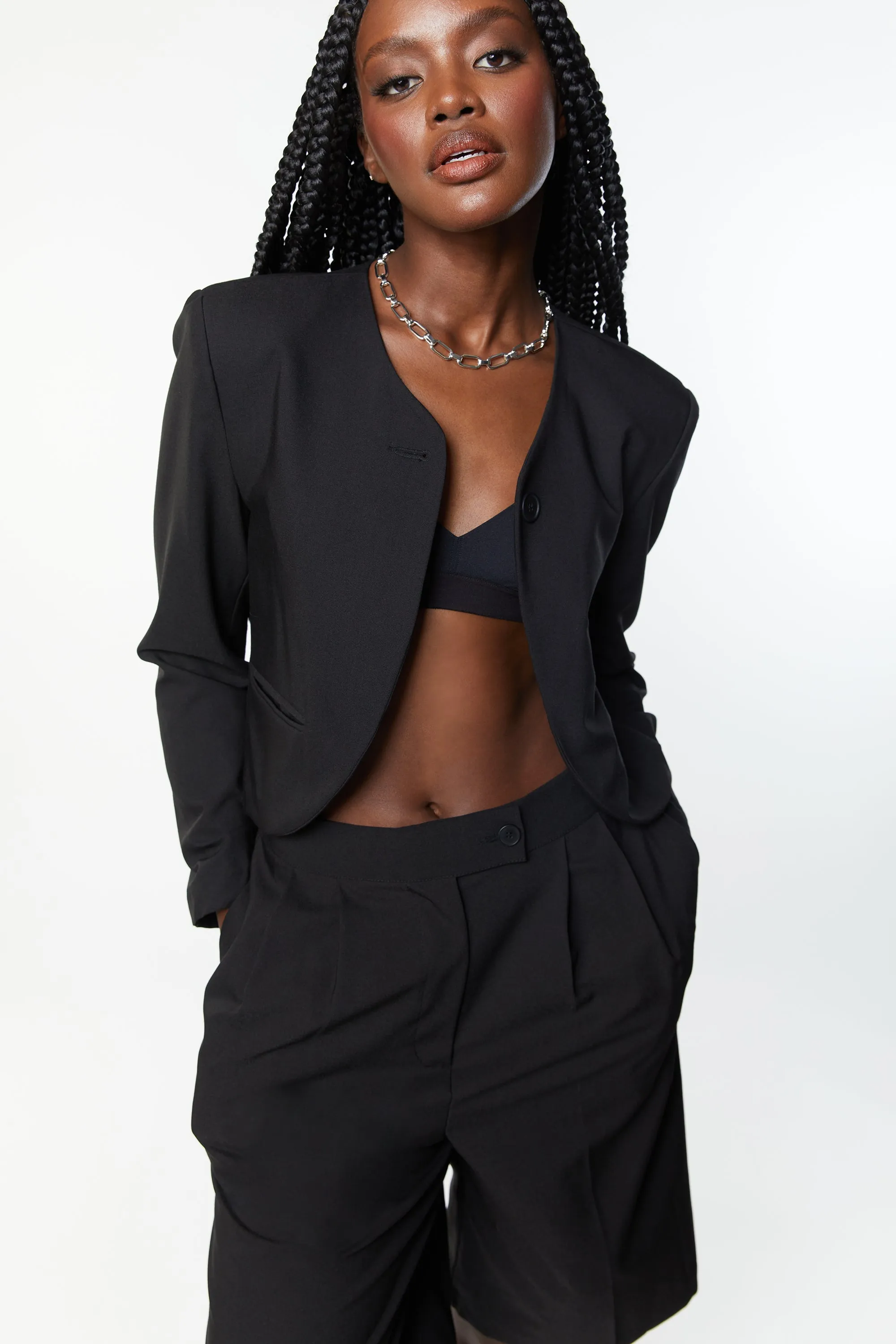 COLLARLESS BLAZER sold by OAK AND FORT product image thumbnail 2