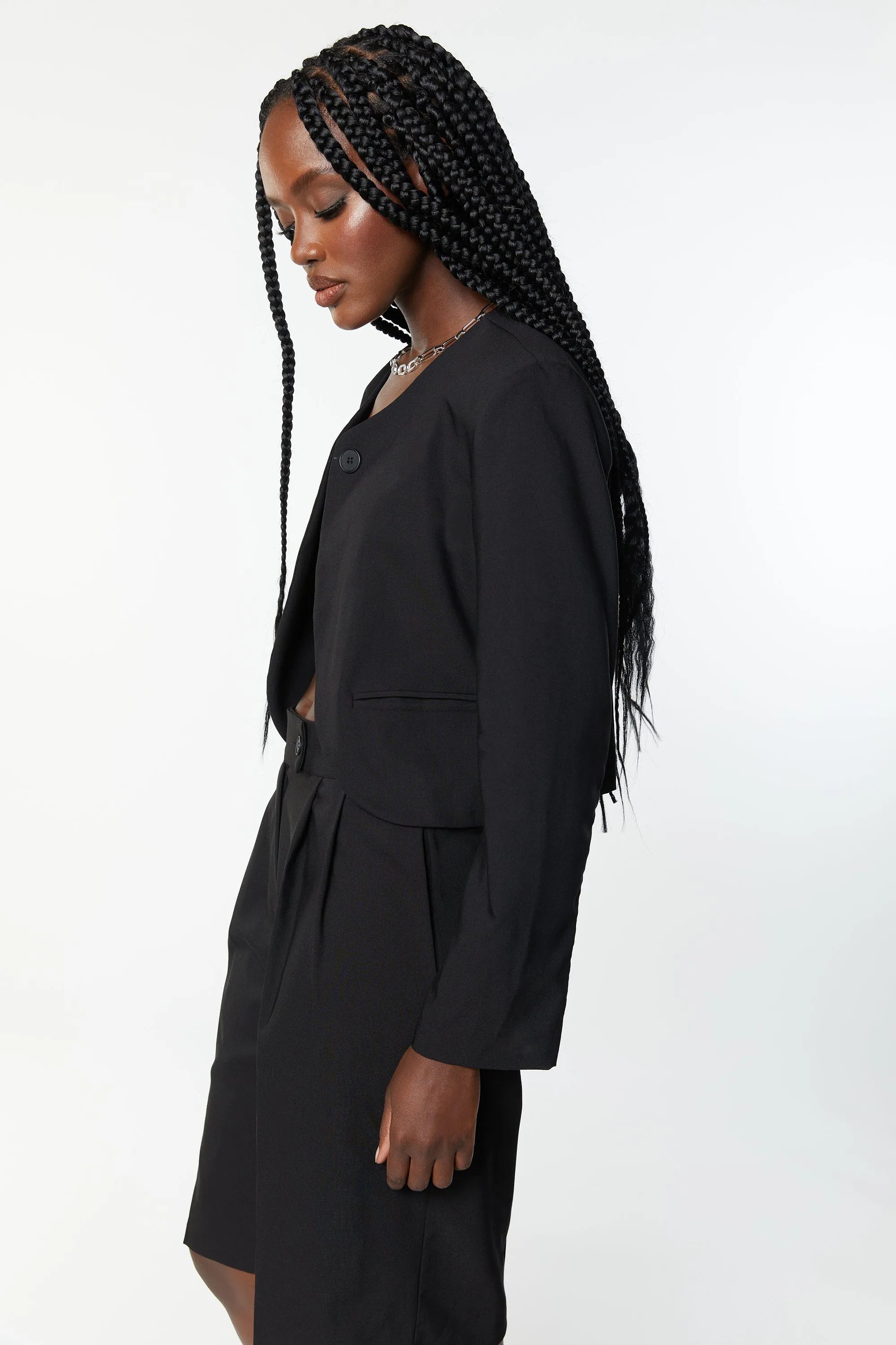 COLLARLESS BLAZER sold by OAK AND FORT product image thumbnail 3